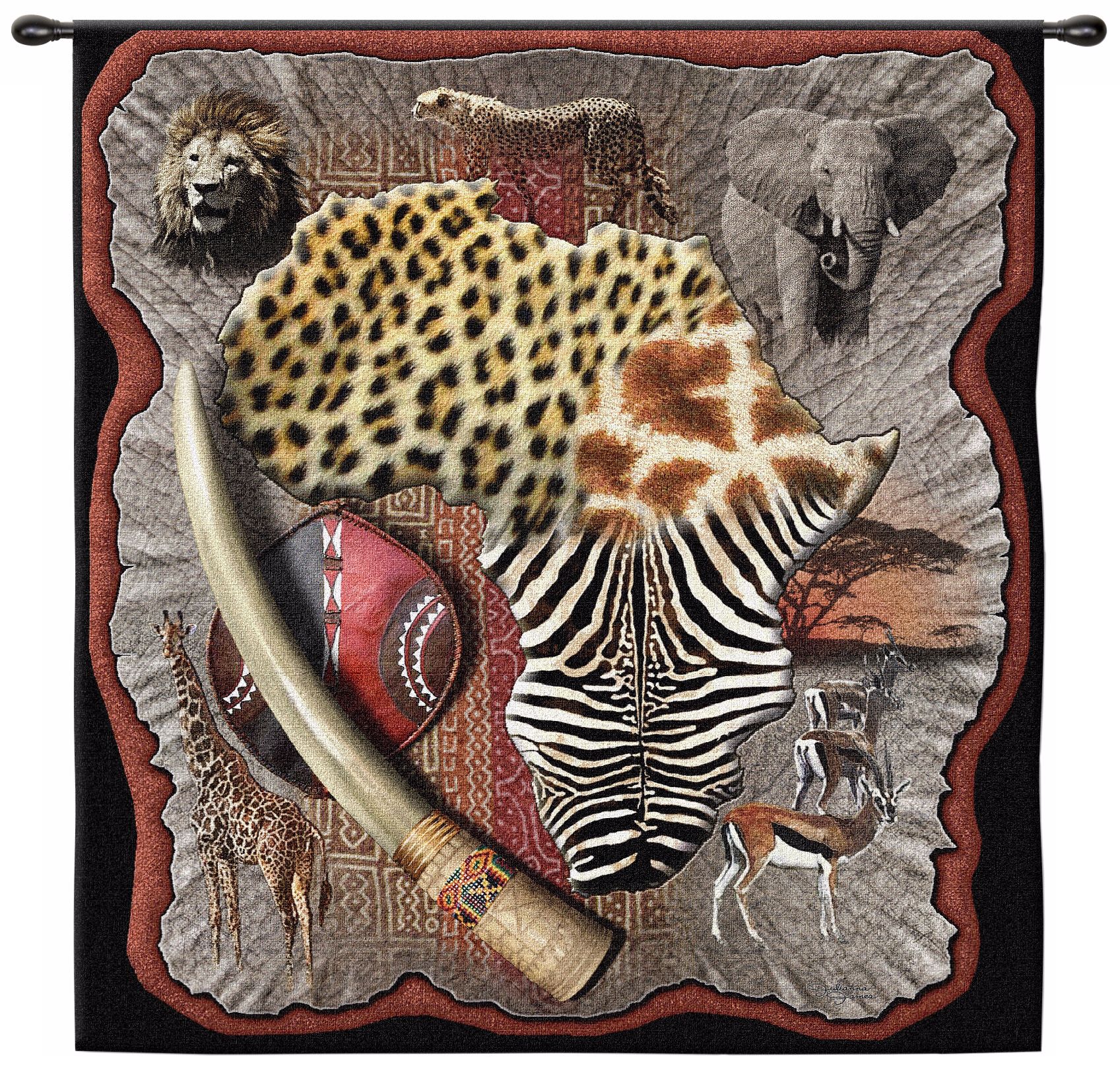 Africa 53" Wide Wall Hanging Tapestry