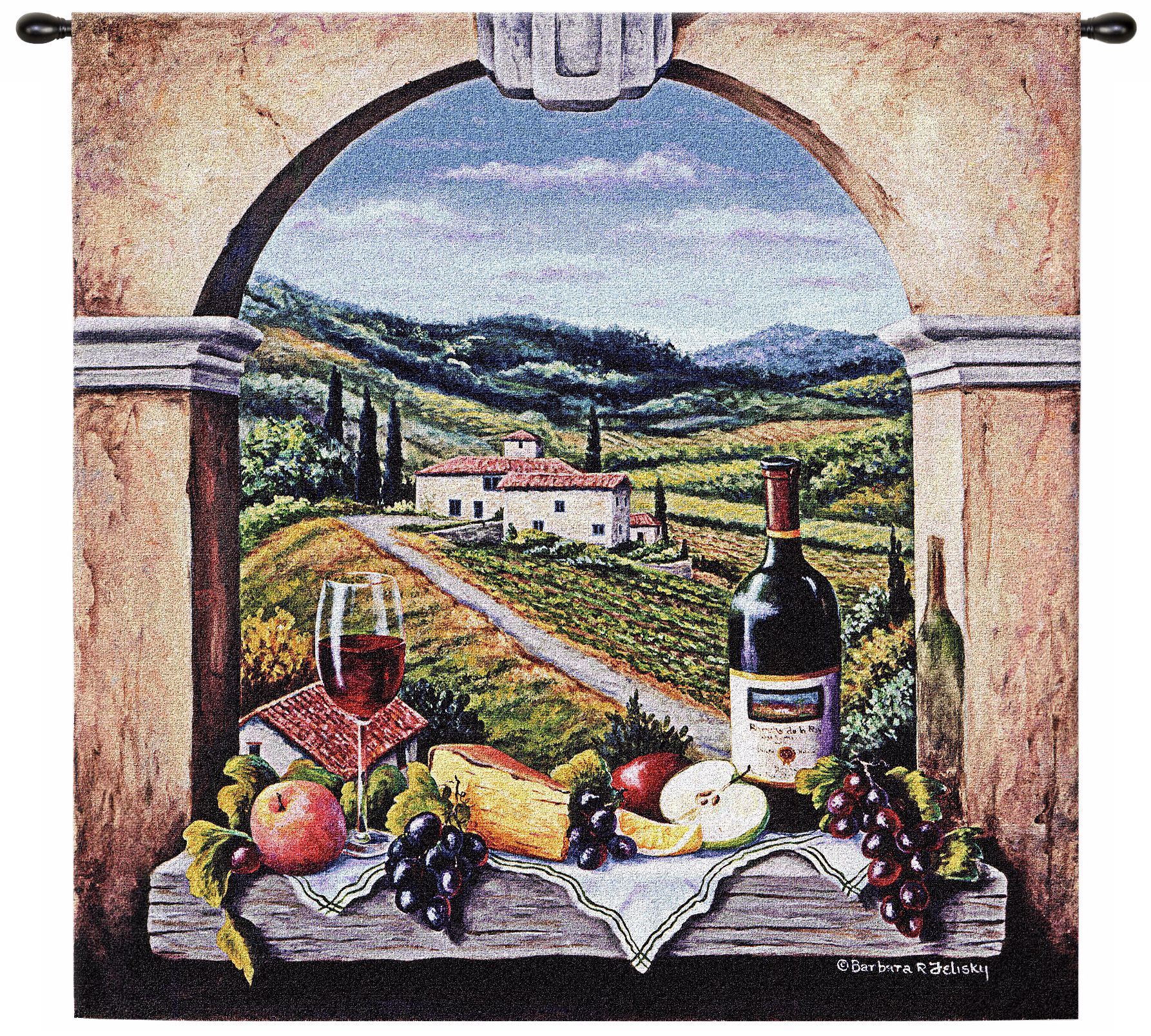 Vineyard Road 53" Square Wall Hanging Tapestry