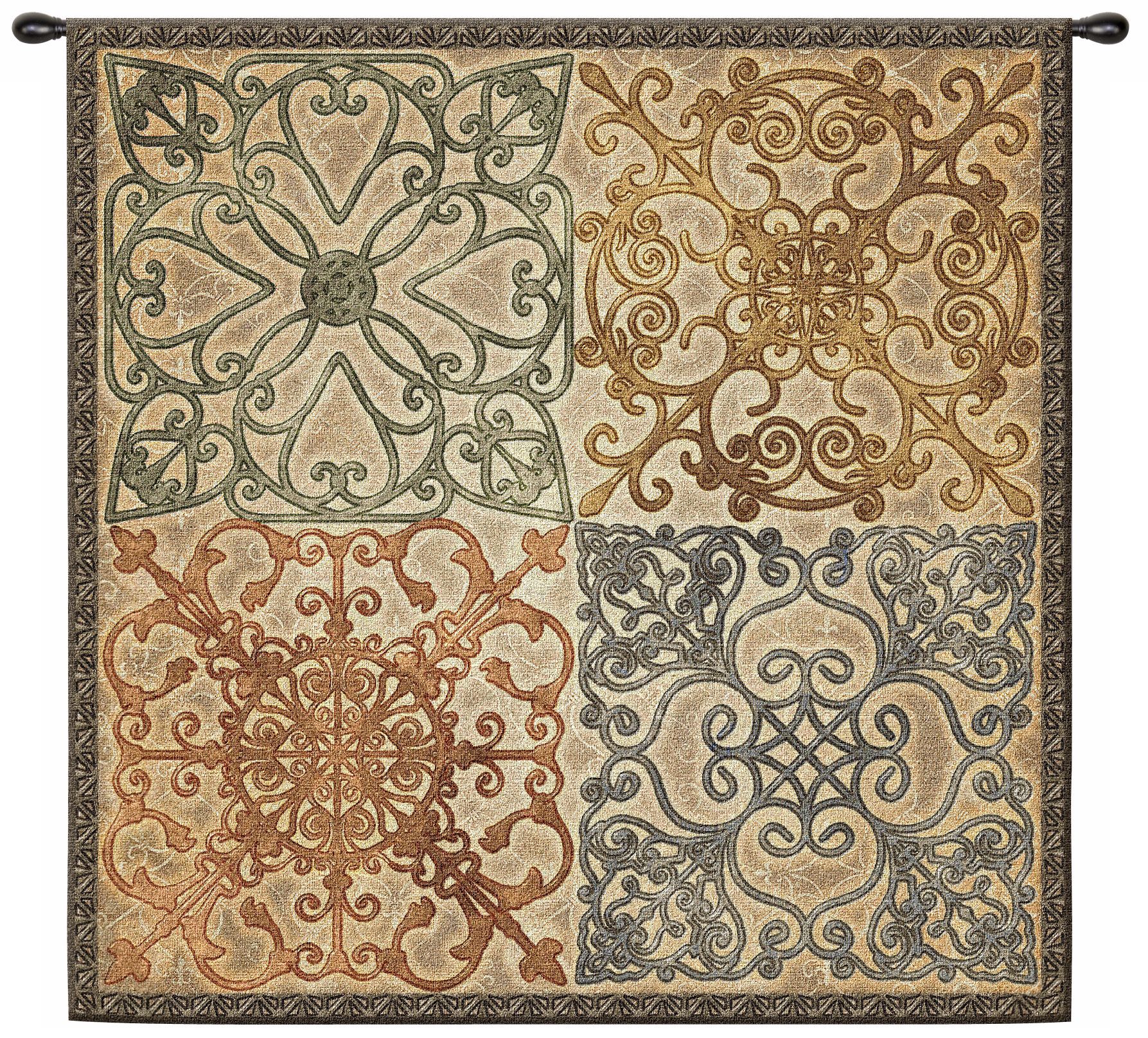 Wrought Iron Elegance 53" Wall Hanging Tapestry