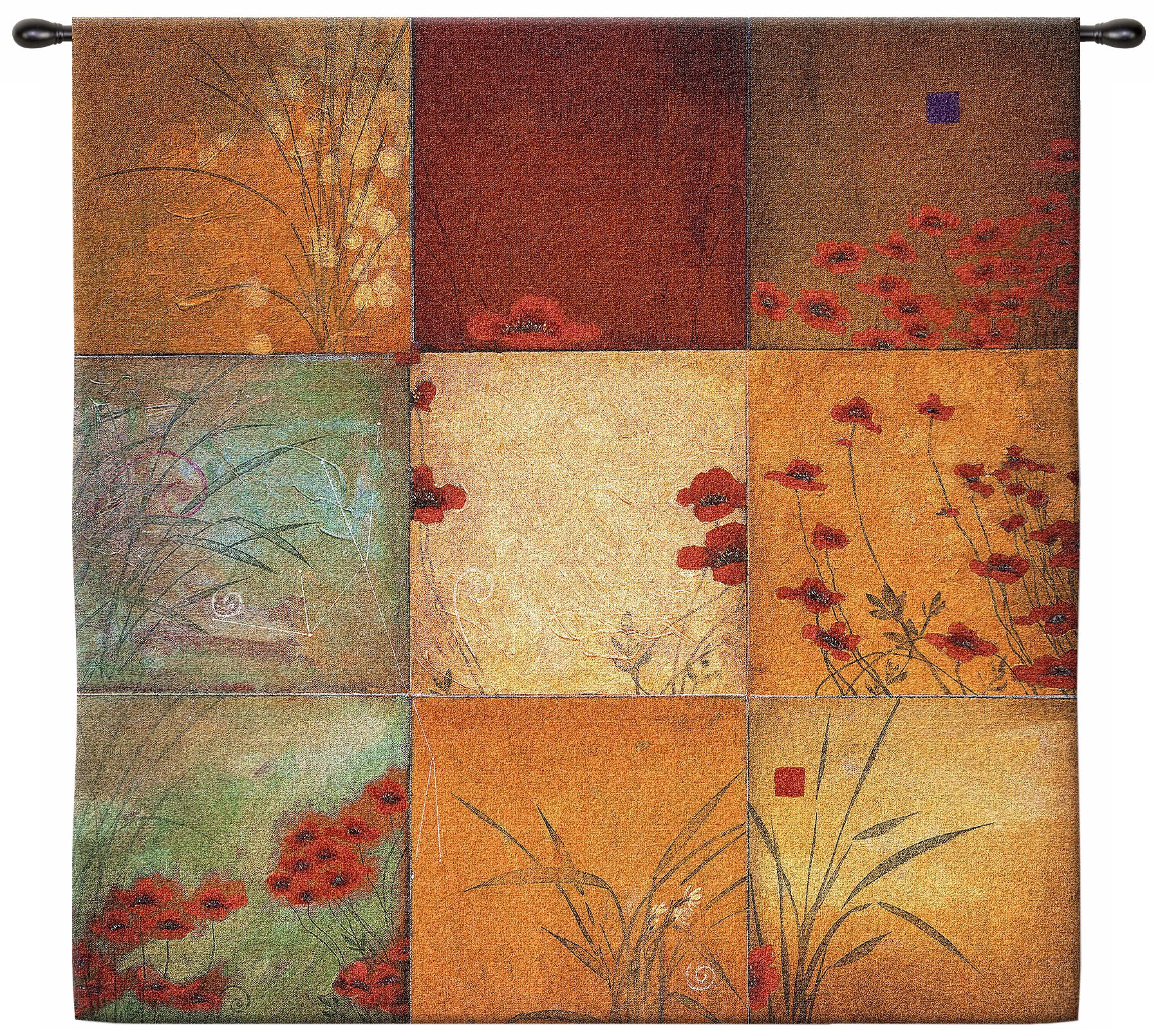 Poppy Nine Patch Large 53" Square Wall Hanging Tapestry
