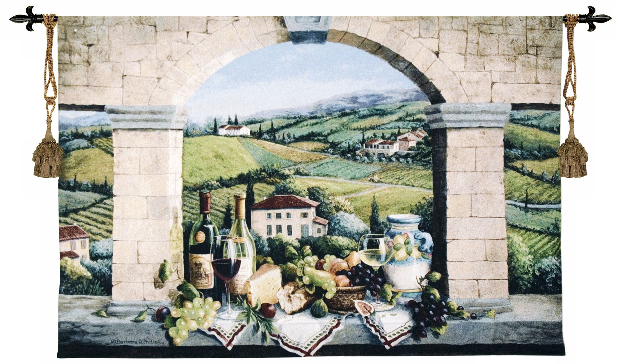 Vino di Tuscany 52" Wide Wall Hanging Tapestry