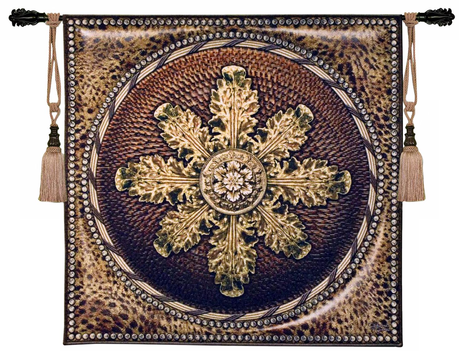 Leopard with Rosette 45" Square Wall Hanging Tapestry