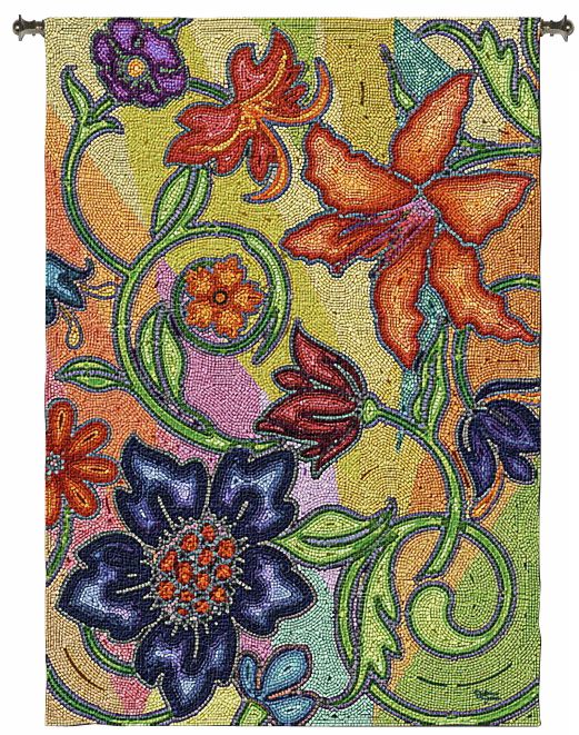 Garden Party Mosaic 72" High Wall Hanging Tapestry