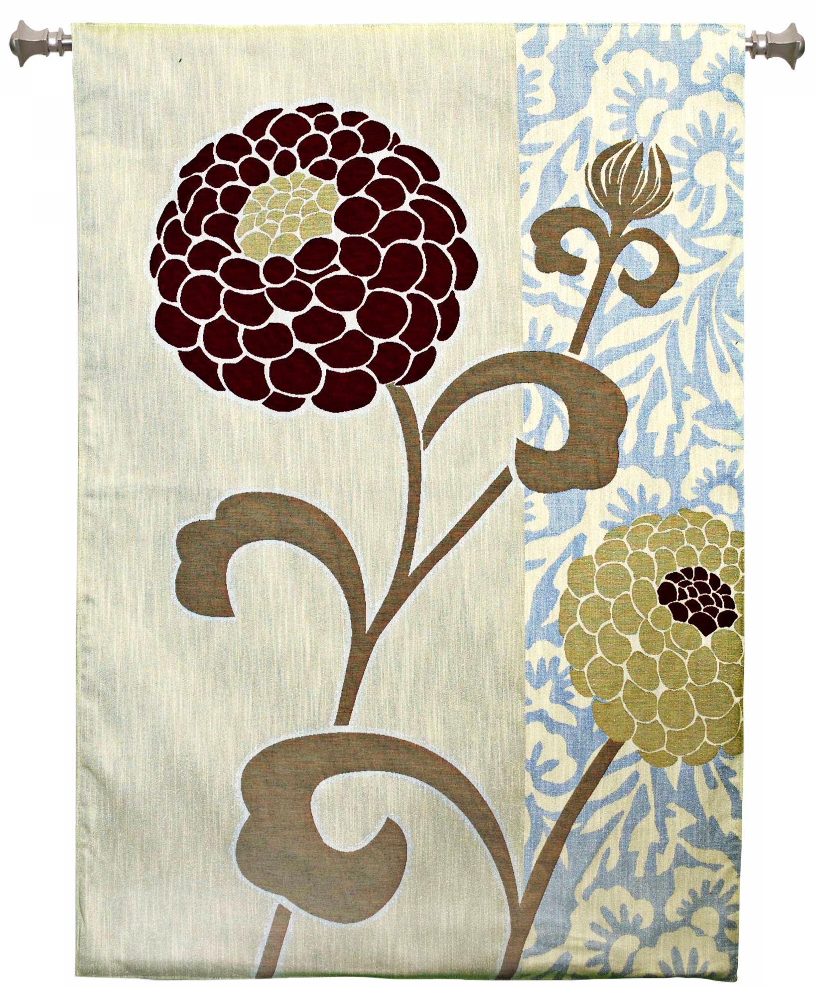 Chrysanthemums III 52" High Wall Hanging Tapestry