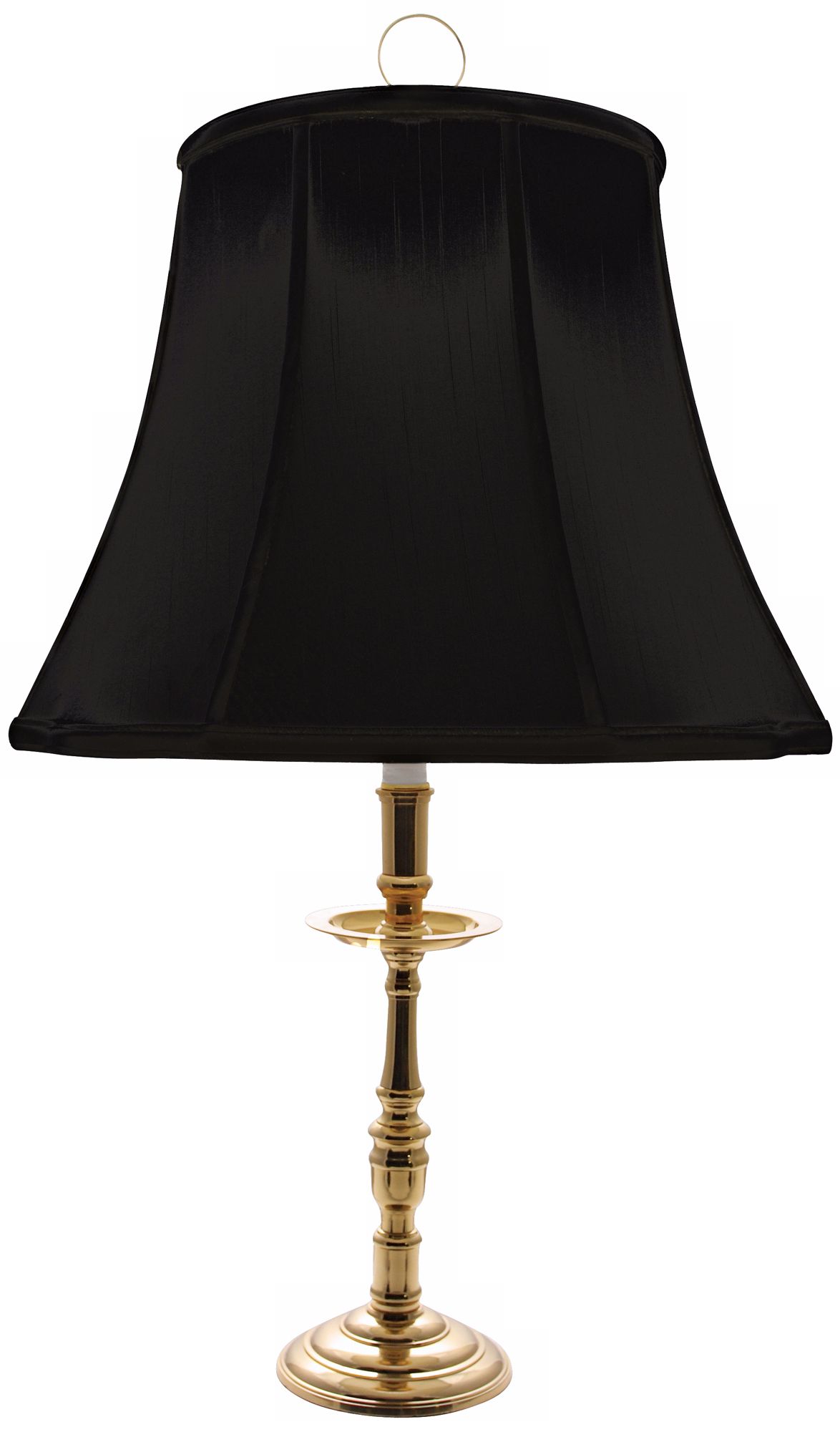 Old Dominion Brass Black Shade Candlestick Table Lamp