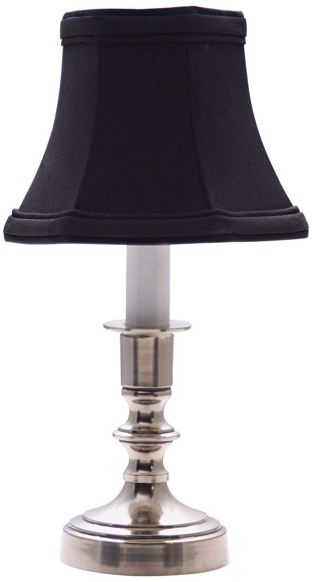 Pewter Black Shade Candle Light Accent Lamp