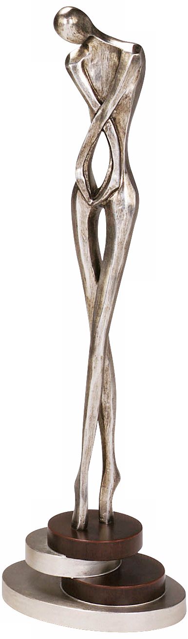 Shy Weathered Silver and Chestnut Finish Sculpture