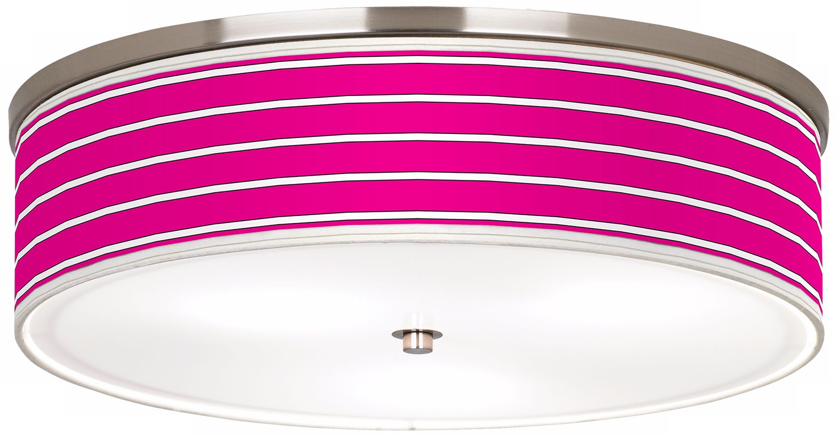 Bold Pink Stripe Nickel 20 1/4" Wide Ceiling Light