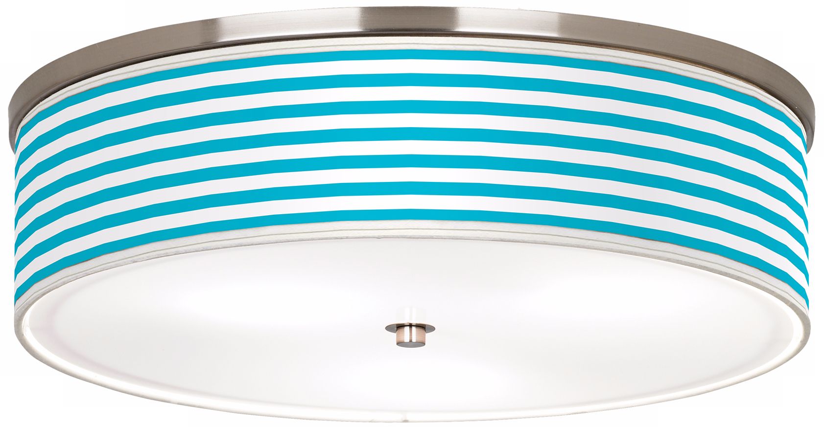 Aqua Horizontal Stripe Nickel 20 1/4" Wide Ceiling Light