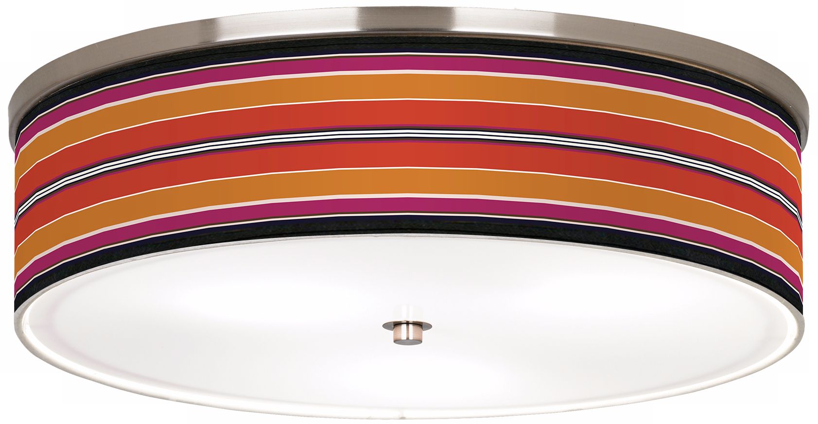 Orange/Pink Parallels Nickel 20 1/4" Wide Ceiling Light