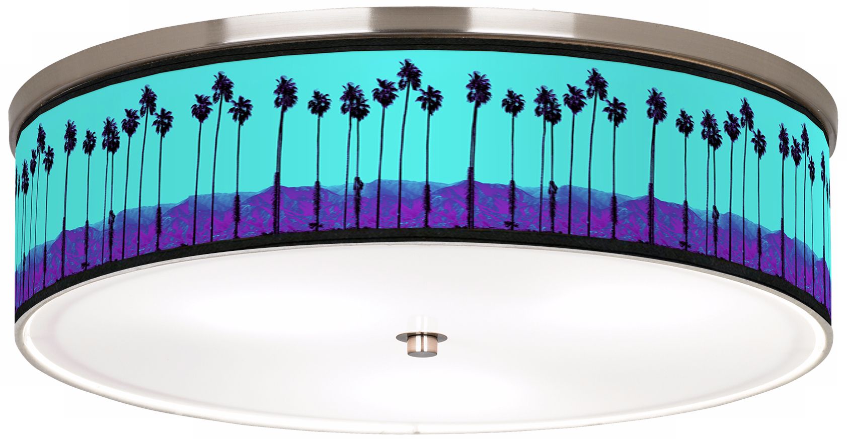 Palm Tree Haze Nickel 20 1/4" Wide Ceiling Light