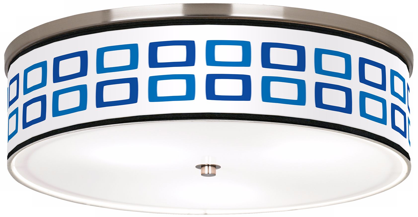 Blue Rectangles Nickel 20 1/4" Wide Ceiling Light