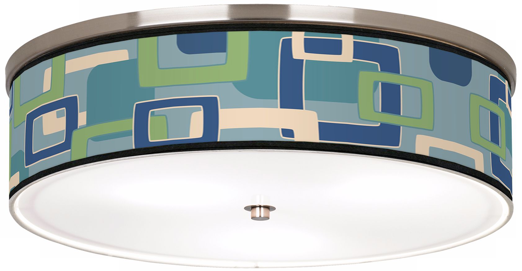 Retro Rectangles Nickel 20 1/4" Wide Ceiling Light