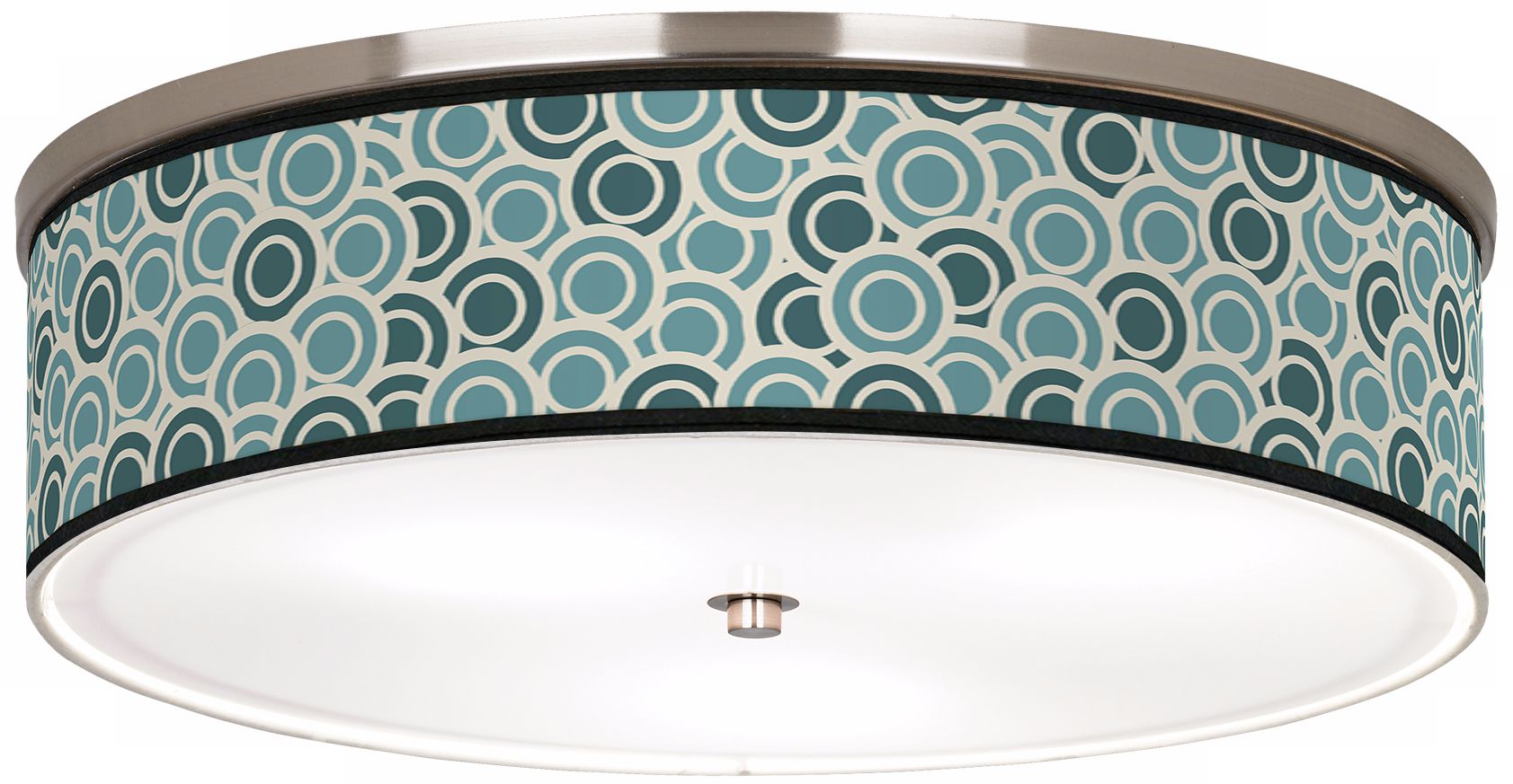 Blue/Green Circlets Nickel 20 1/4" Wide Ceiling Light
