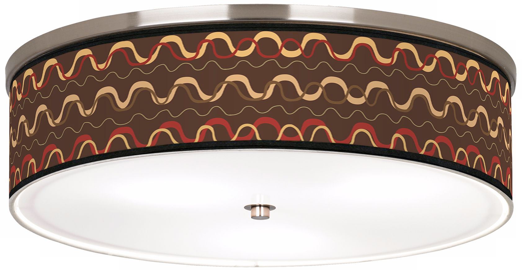 Wave Stitch Nickel 20 1/4" Wide Ceiling Light