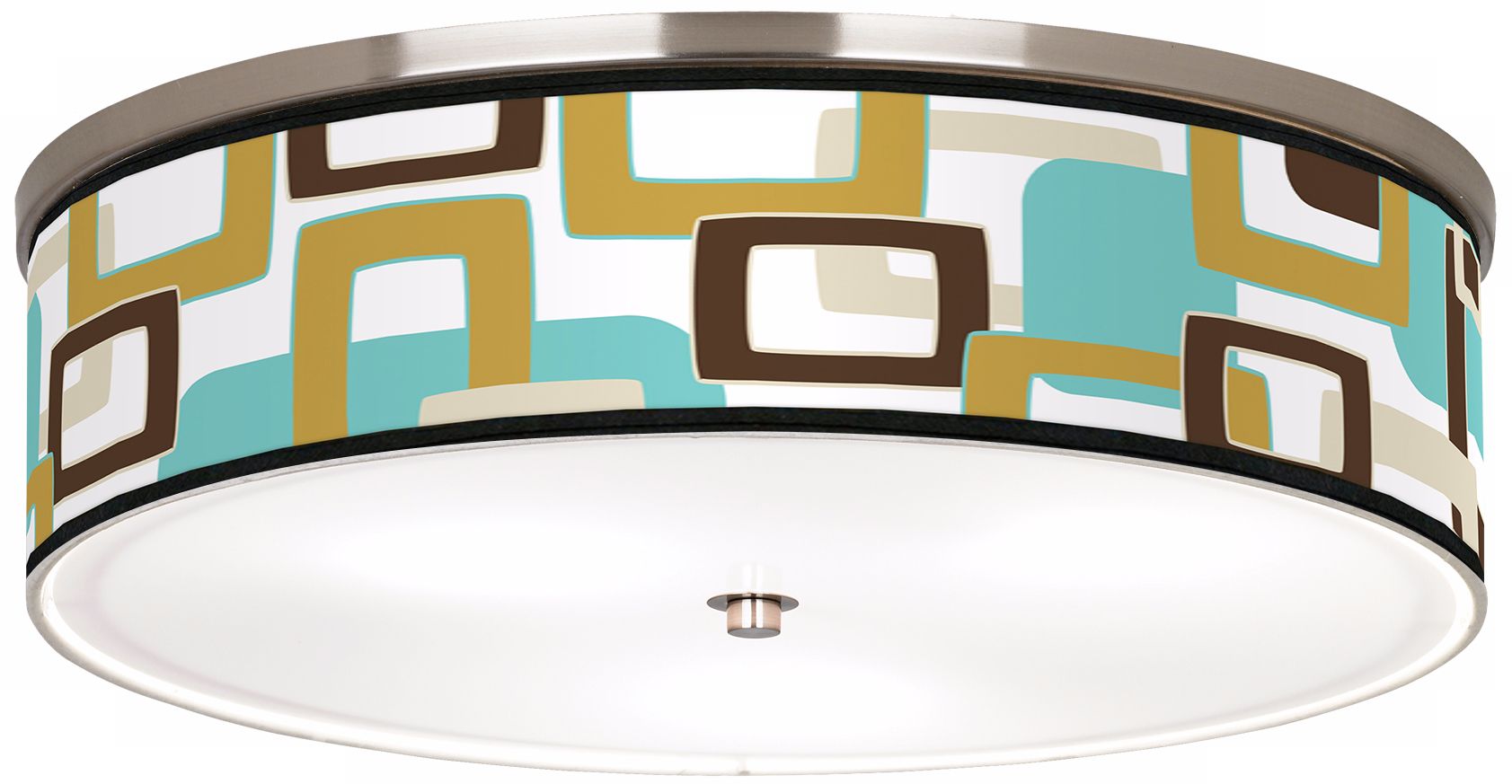 Countess Retro Rectangles Nickel 20 1/4" Wide Ceiling Light
