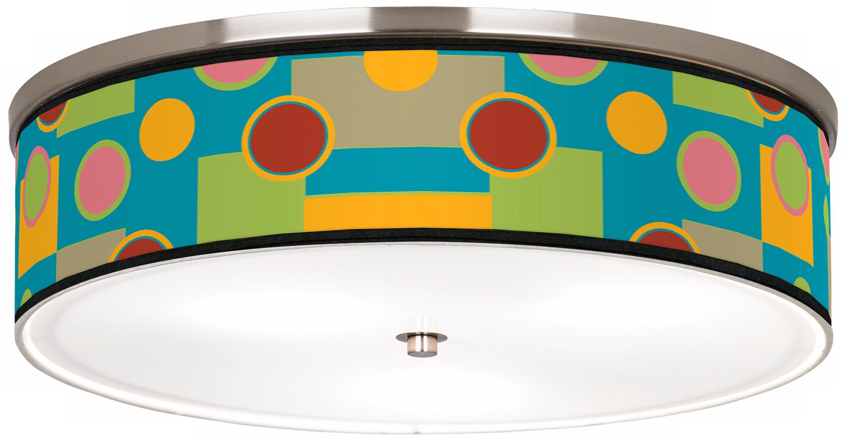 Vibrant Retro Medley Nickel 20 1/4" Wide Ceiling Light