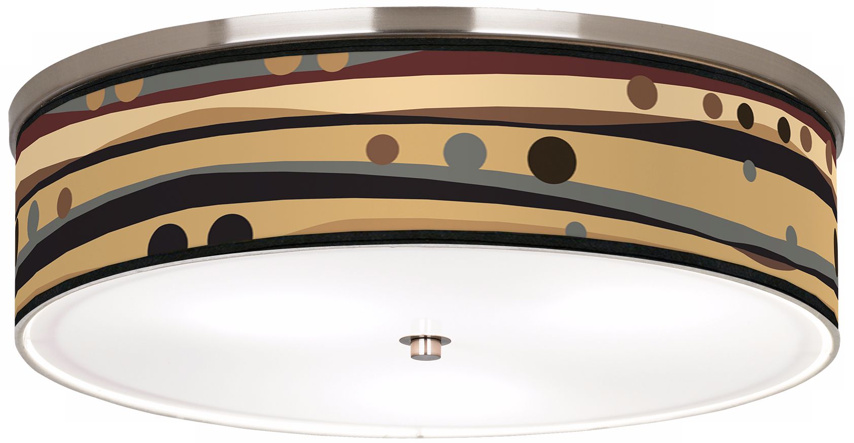 Natural Dots & Waves Nickel 20 1/4" Wide Ceiling Light