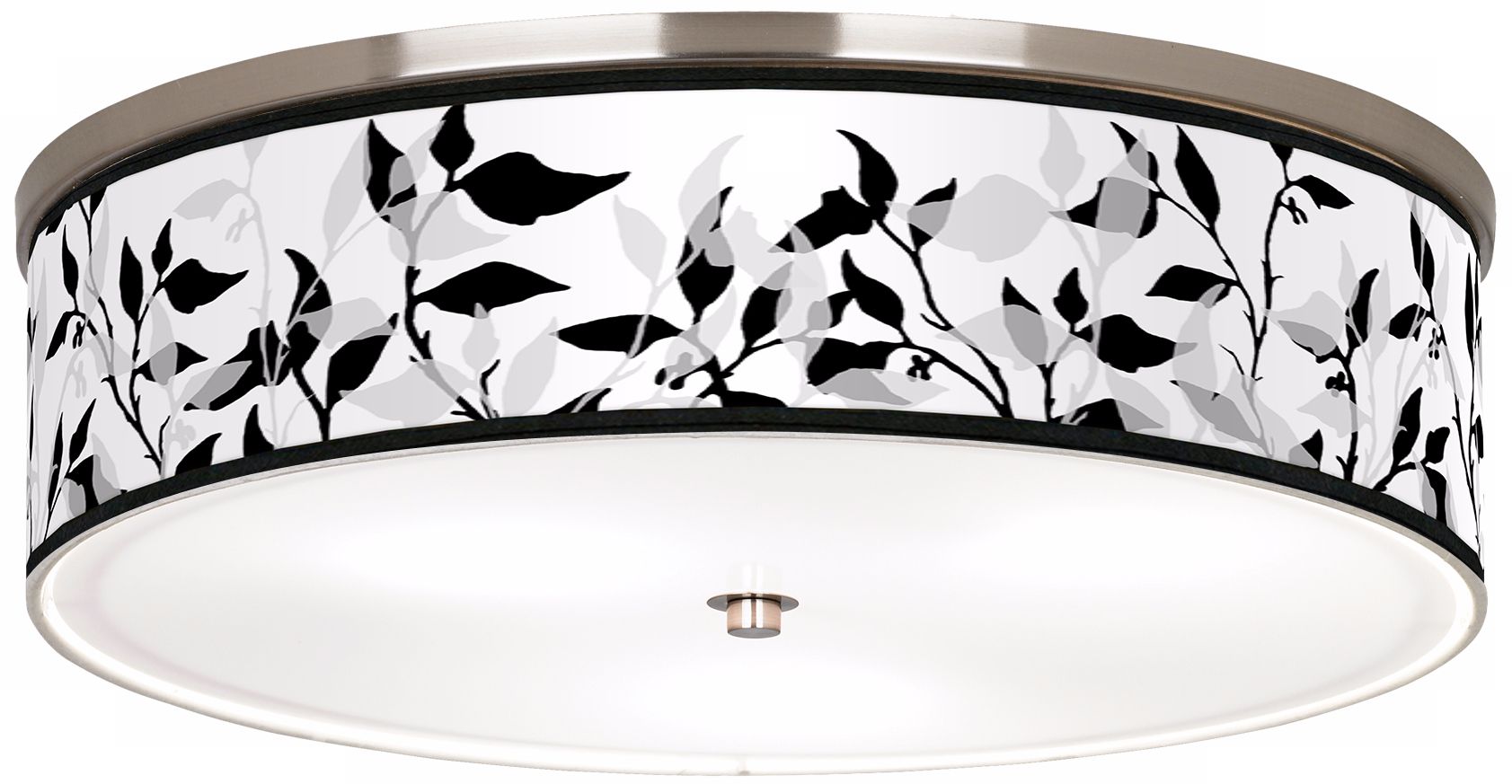 Three-Tone Leaves Nickel 20 1/4" Wide Ceiling Light