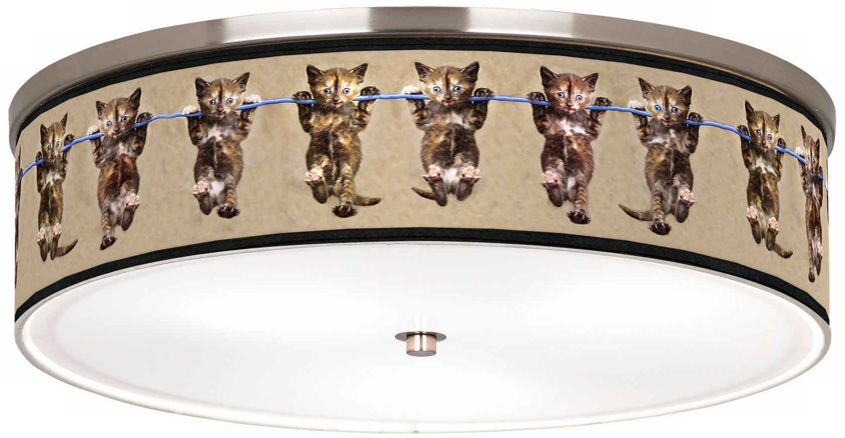 Cool Cat Nickel 20 1/4" Wide Ceiling Light