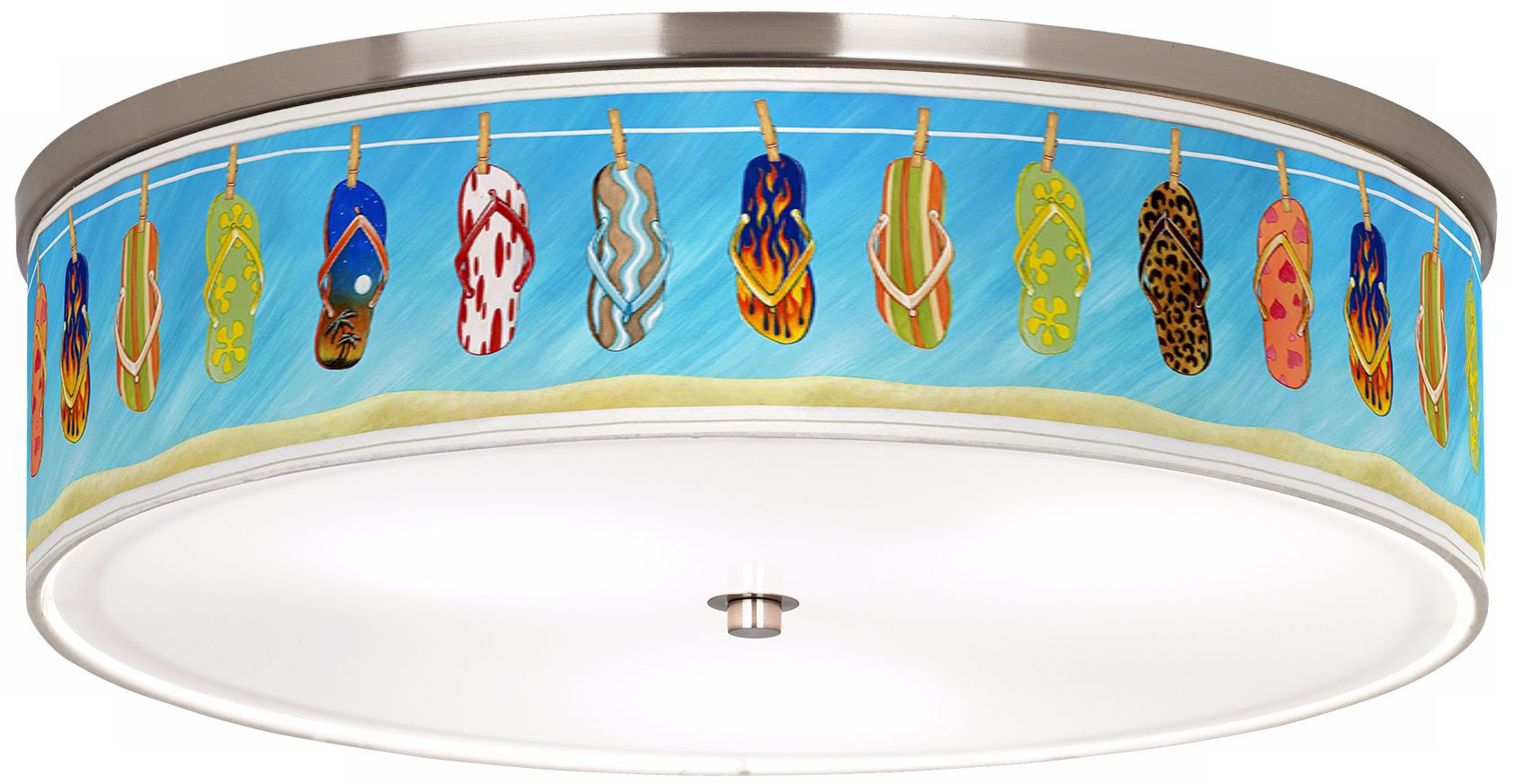 Summer Flip-Flops Nickel 20 1/4" Wide Ceiling Light