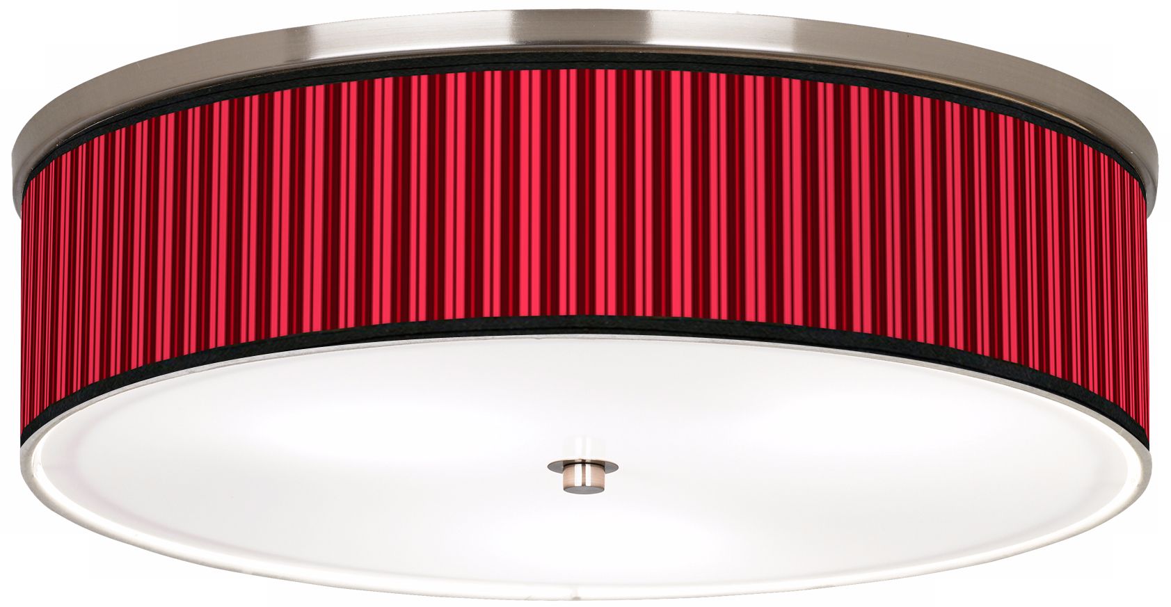 Red Vertical Stripe Nickel 20 1/4" Wide Ceiling Light