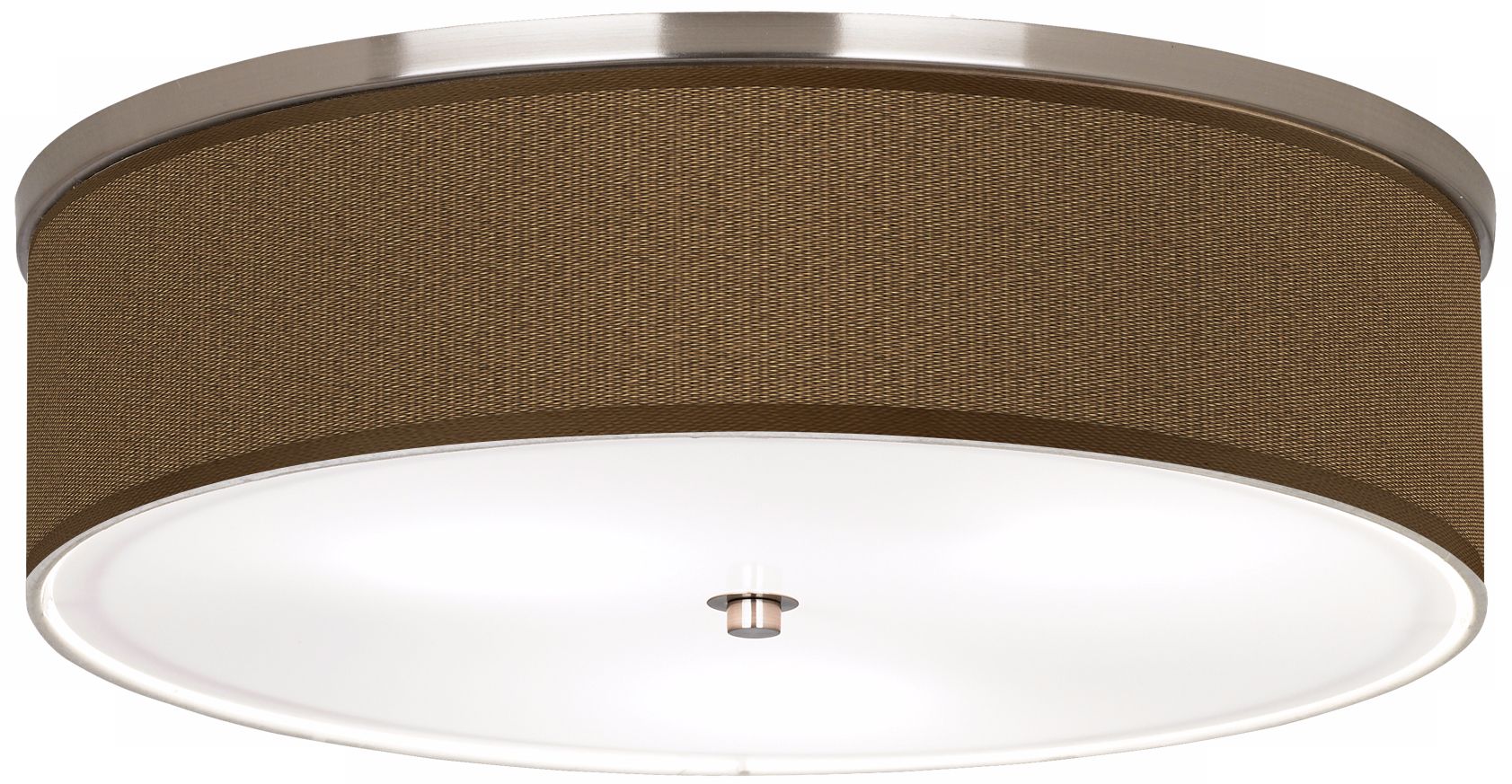 Woven Wicker Nickel 20 1/4" Wide Ceiling Light