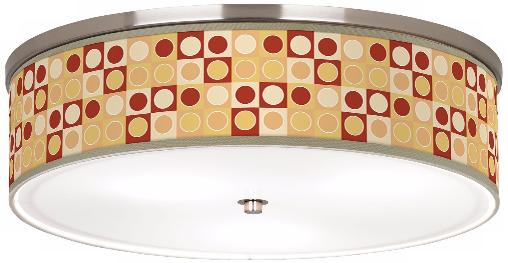 Retro Dotted Squares Nickel 20 1/4" Wide Ceiling Light