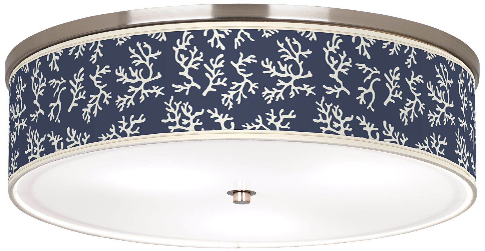 Prussian Coral Nickel 20 1/4" Wide Ceiling Light