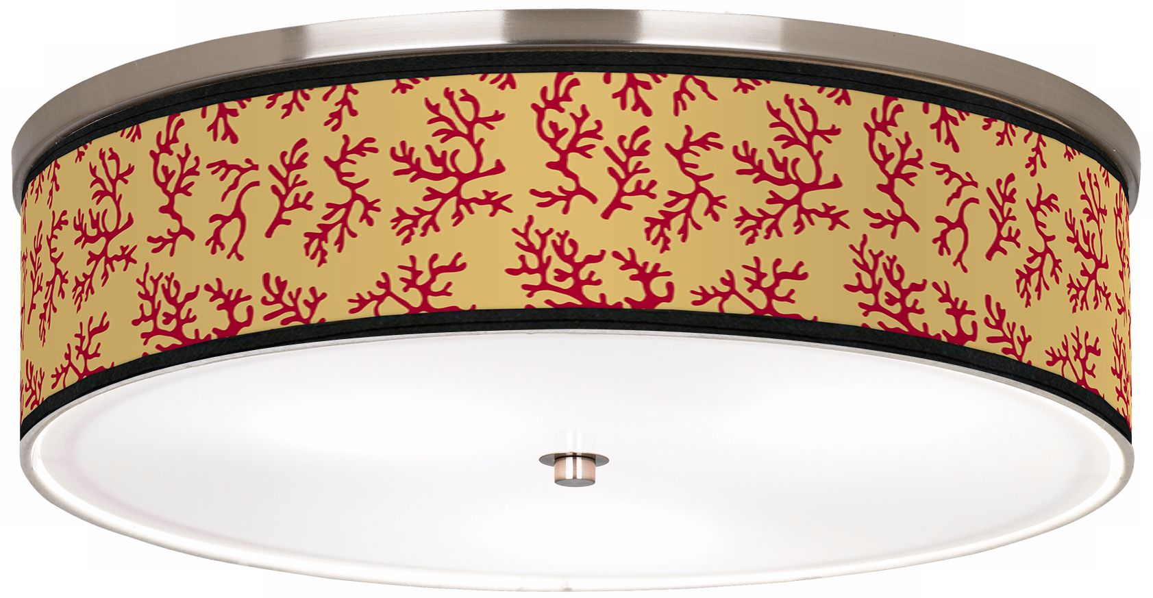 Crimson Coral Nickel 20 1/4" Wide Ceiling Light