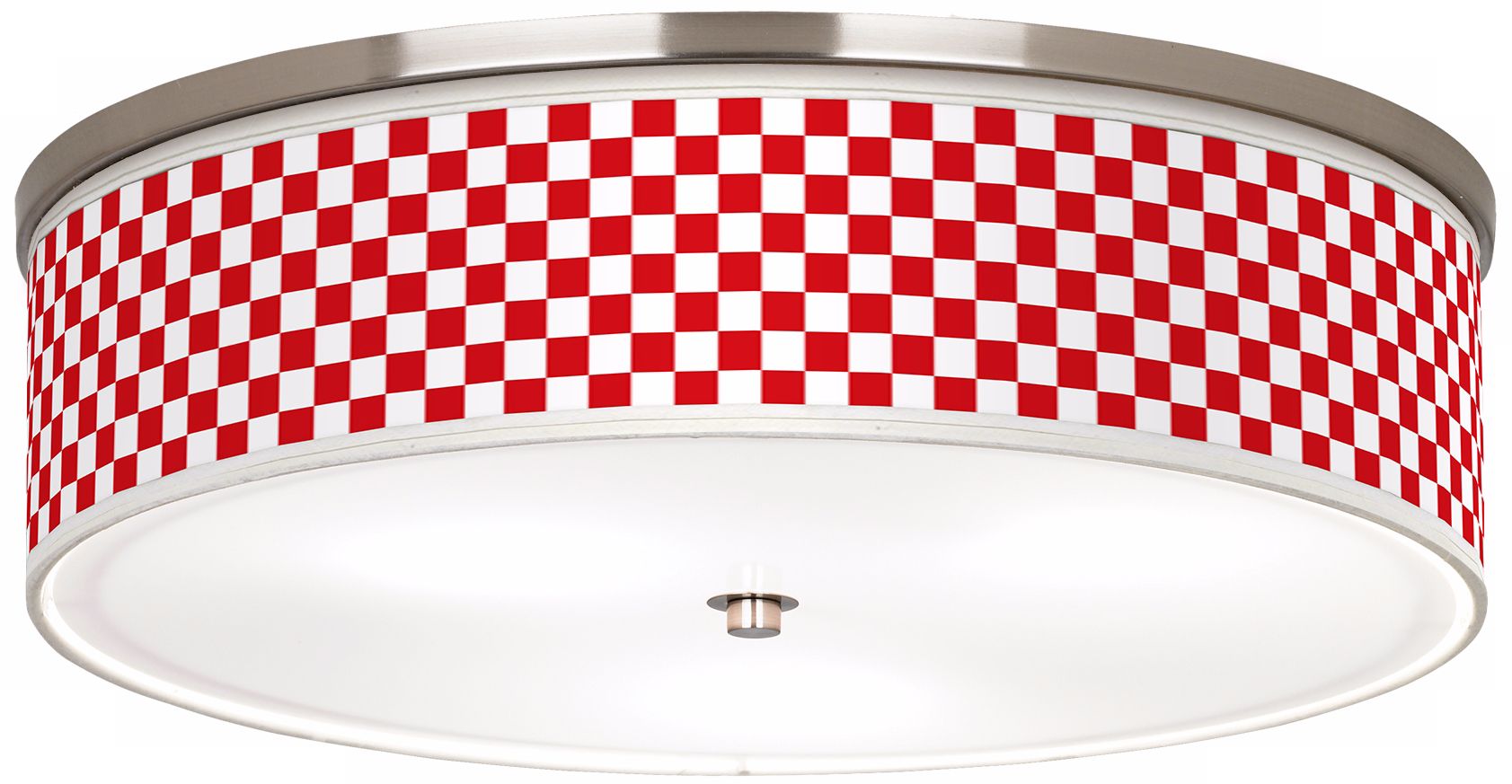 Checkered Red Nickel 20 1/4" Wide Ceiling Light