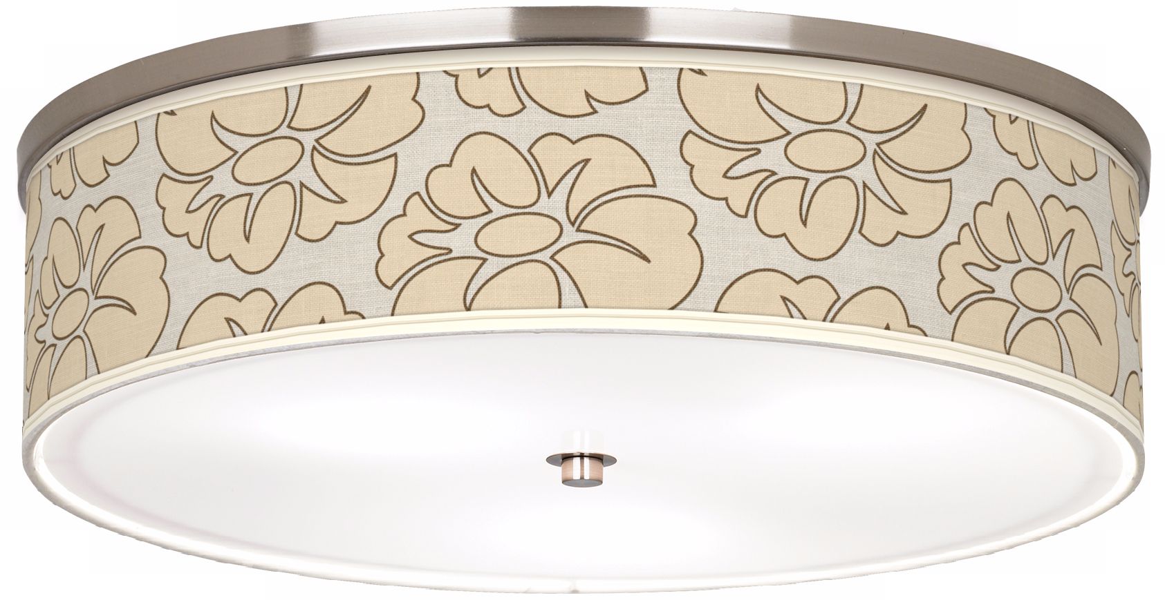 Floral Silhouette 20 1/4" Wide CFL Nickel Ceiling Light