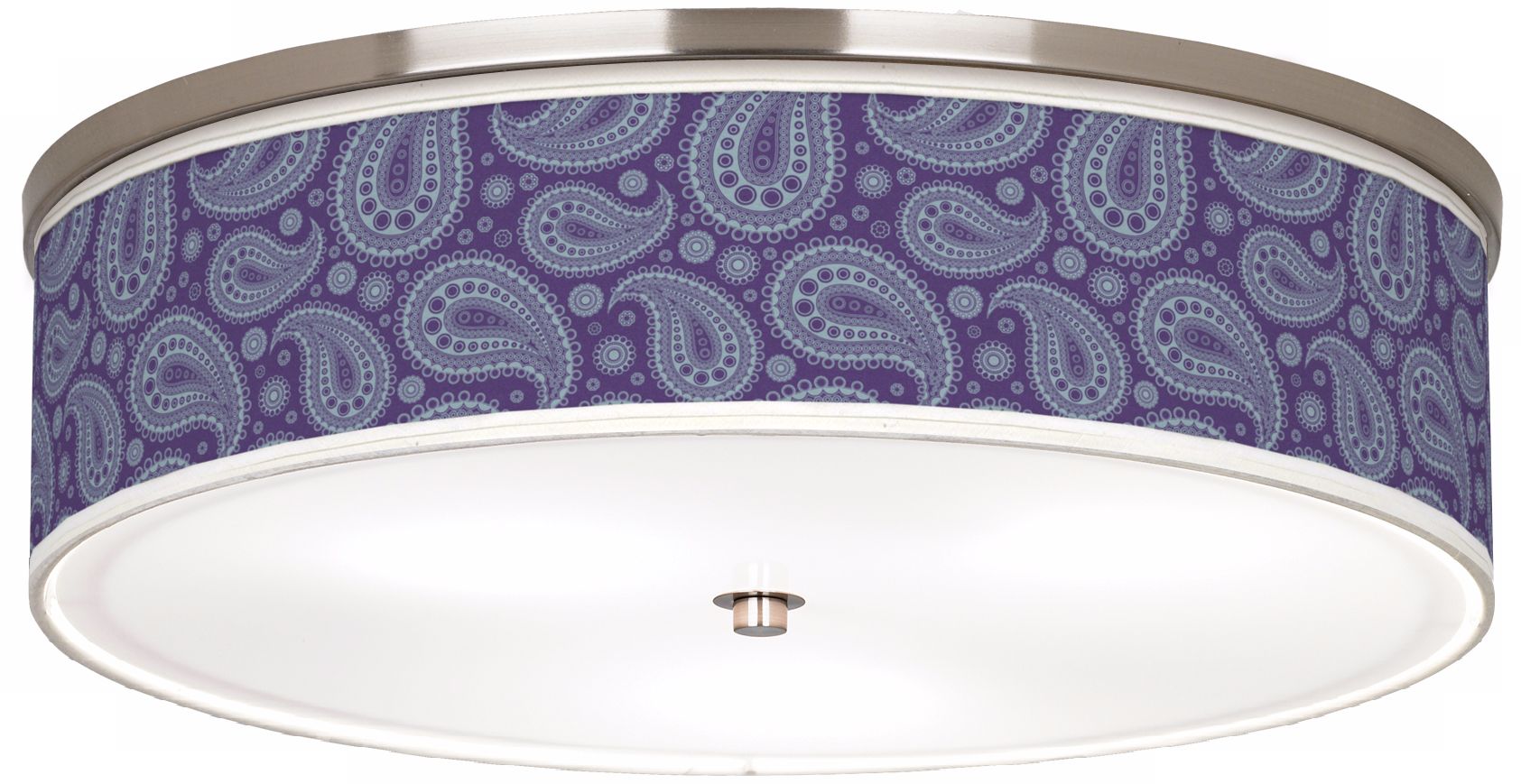 Purple Paisley Linen Giclee 20 1/4" Wide Ceiling Light