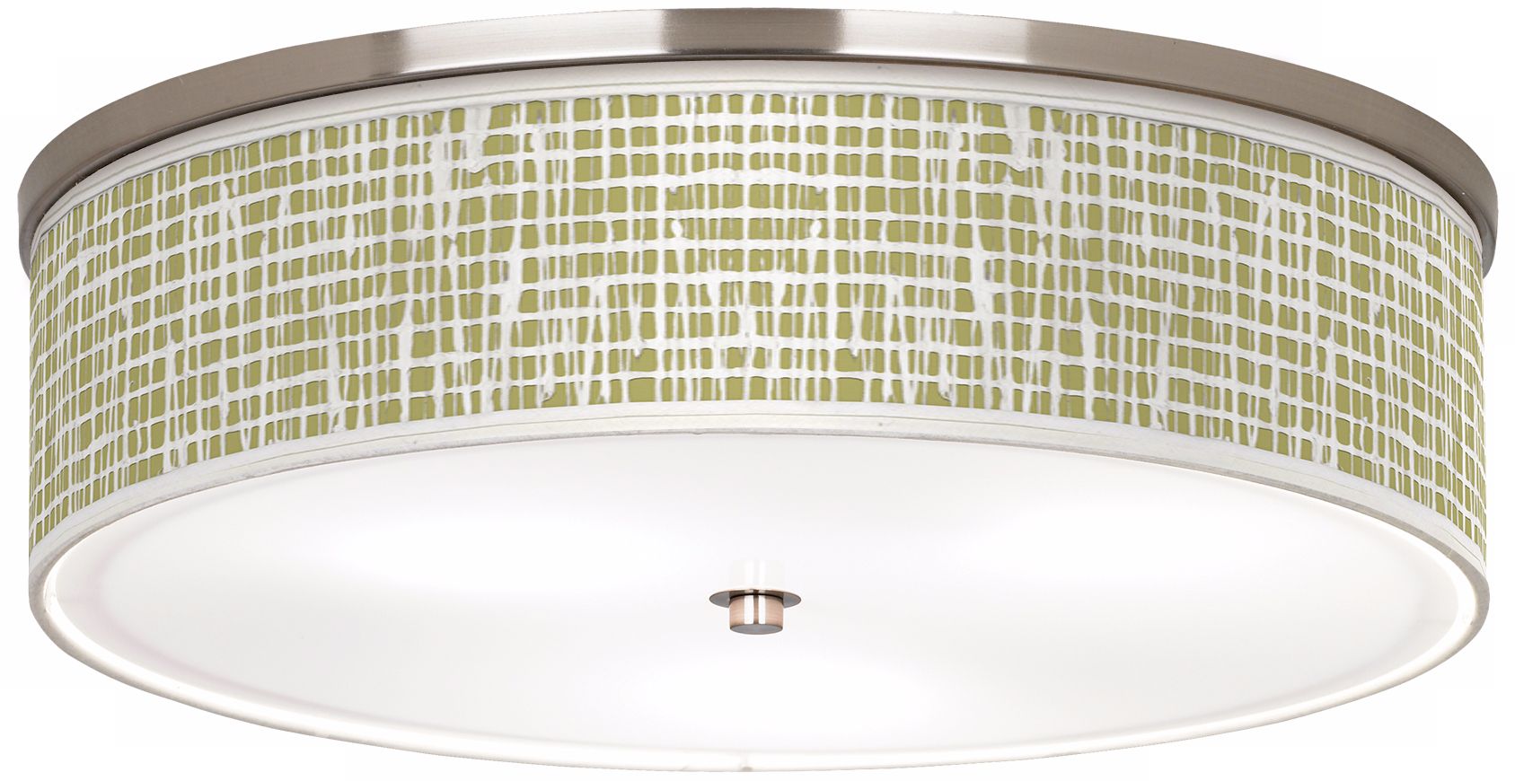 Ecru Screen Linen Nickel 20 1/4" Wide Ceiling Light