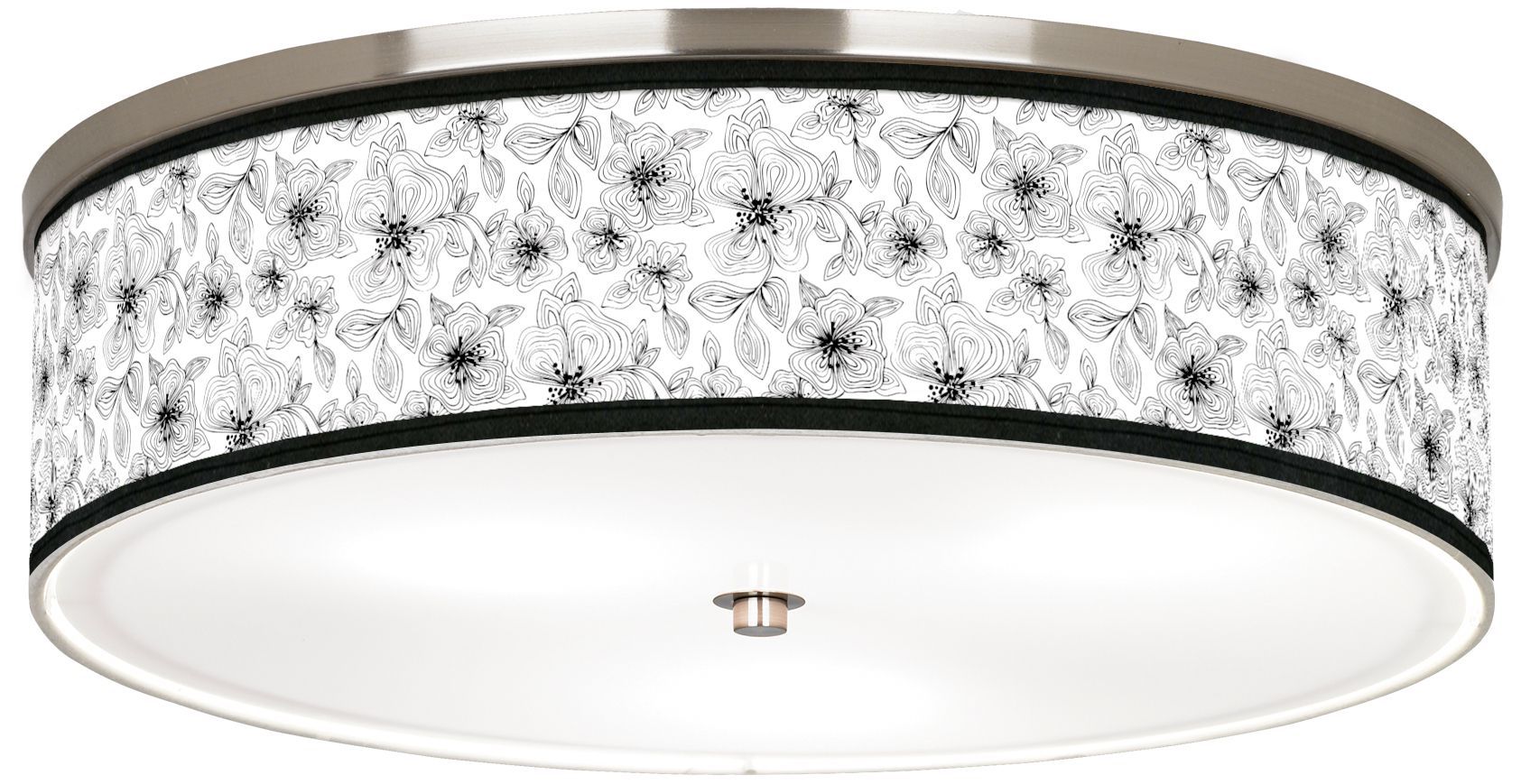 Stacy Garcia Linear Floral 20 1/4" CFL Nickel Ceiling Light