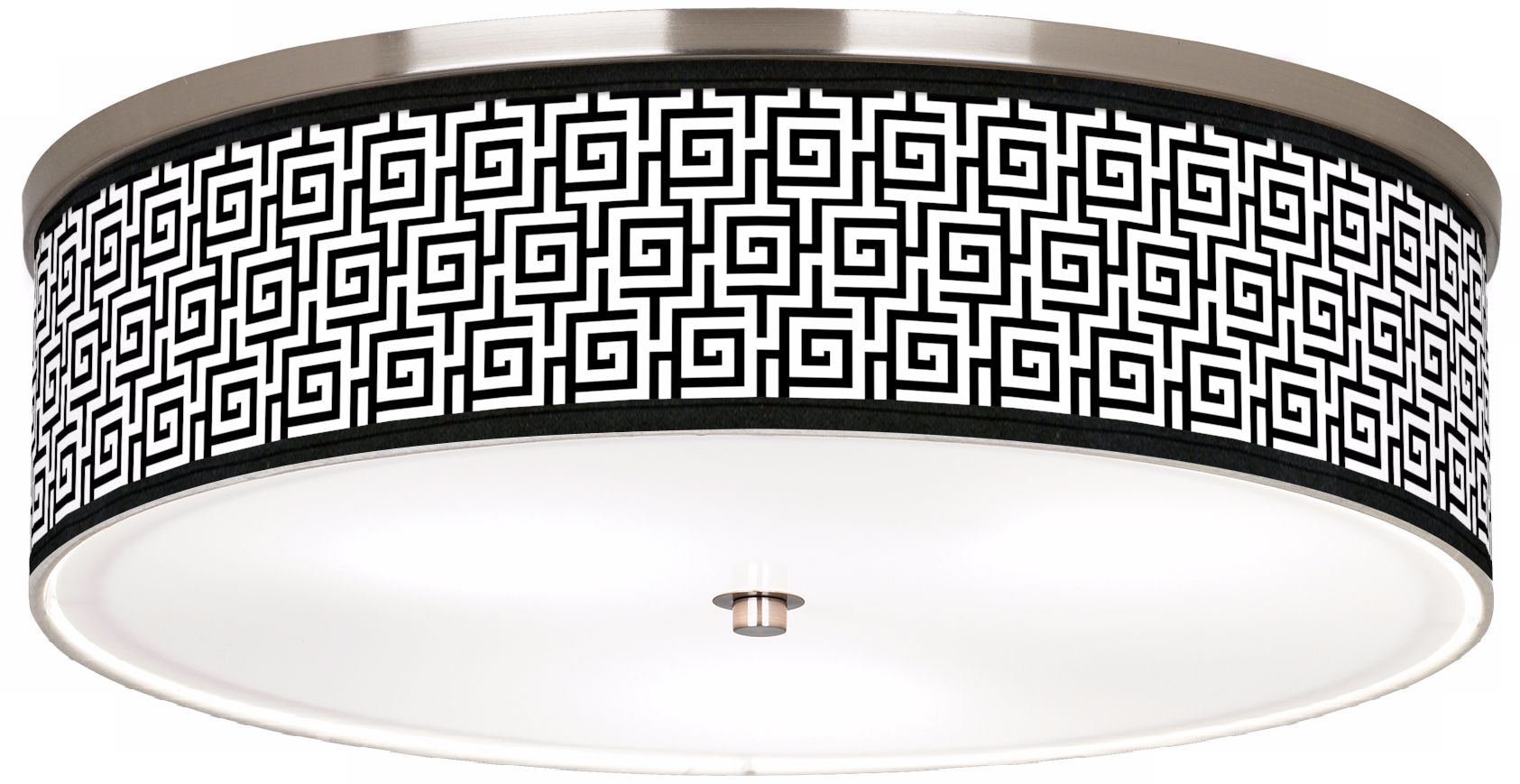 Greek Key Giclee Nickel 20 1/4" Wide Ceiling Light