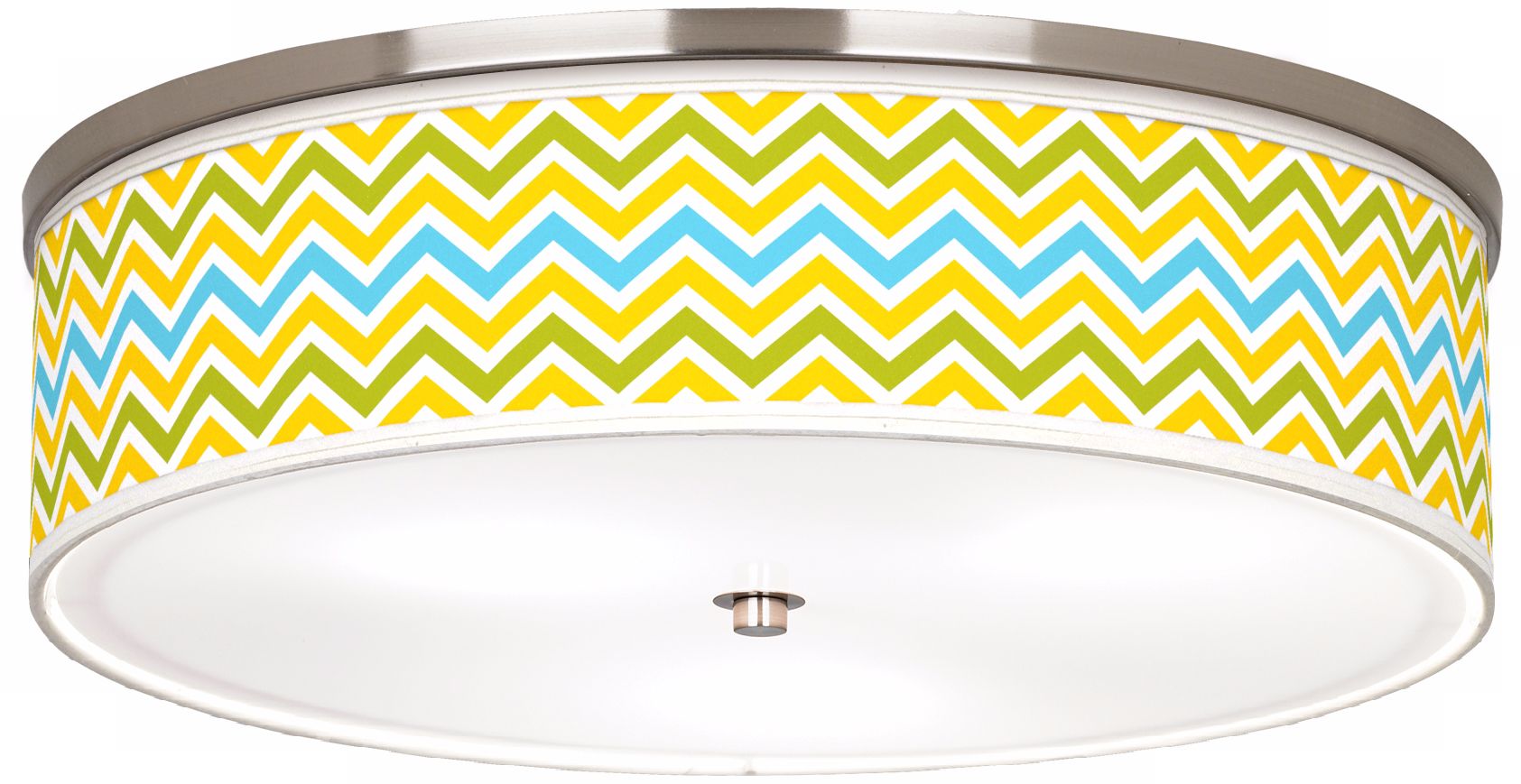 Citrus Zig Zag Giclee Nickel 20 1/4" Wide Ceiling Light