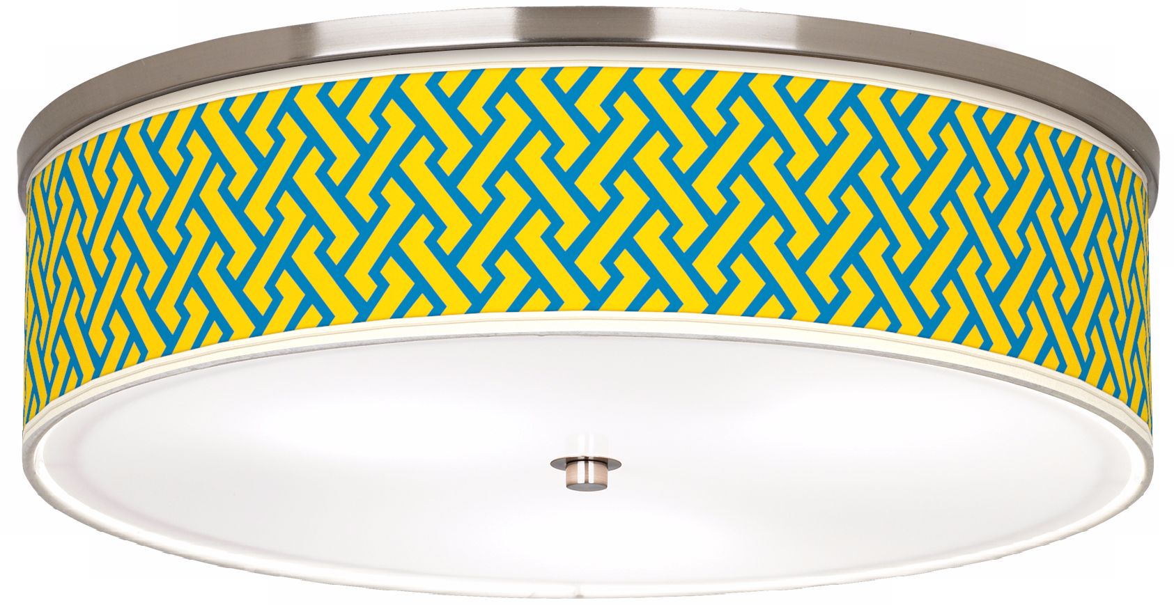 Yellow Brick Weave Giclee Nickel 20 1/4" Wide Ceiling Light