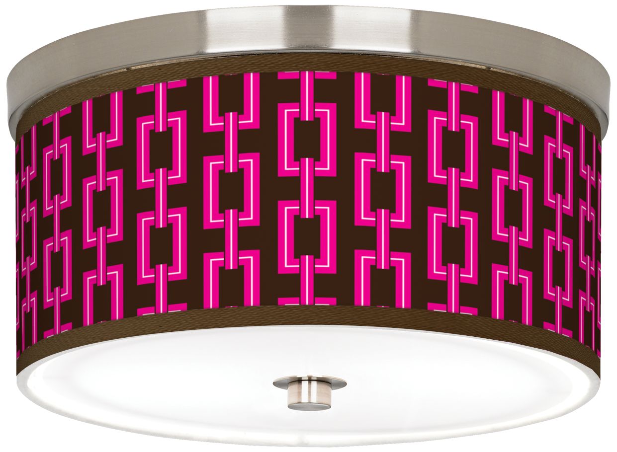 Chain Links Giclee Nickel 10 1/4" Wide Ceiling Light