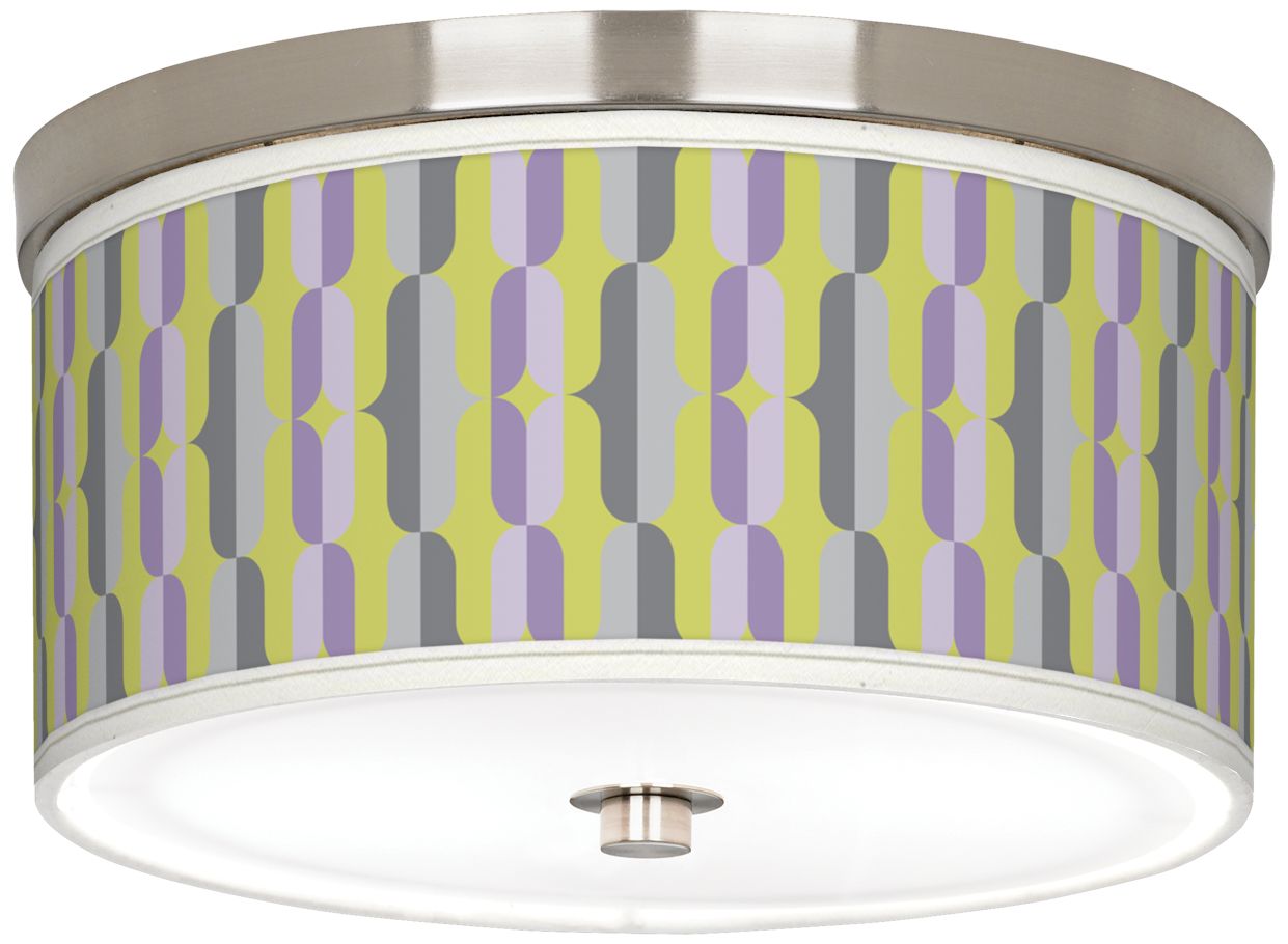 Side By Side Giclee Nickel 10 1/4" Wide Ceiling Light
