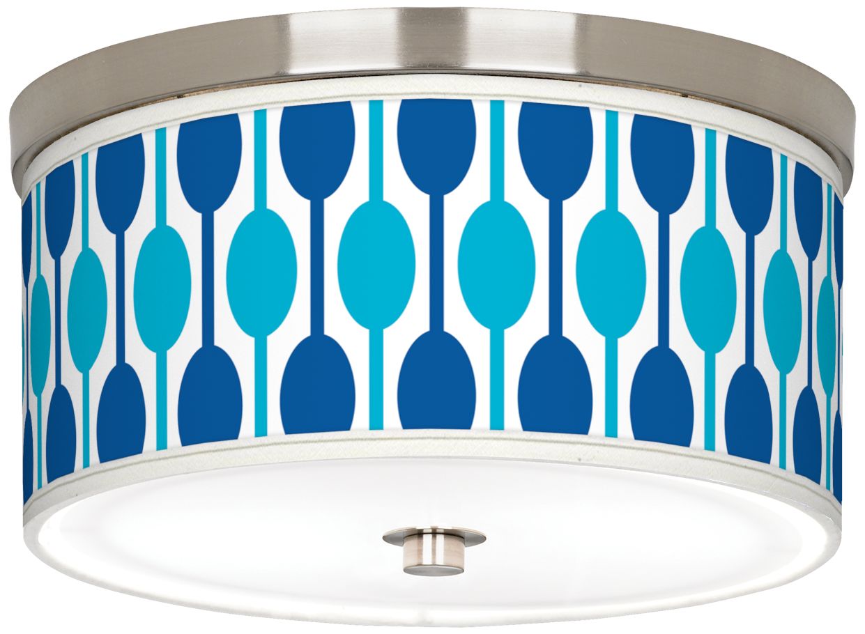 Jet Set Giclee Nickel 10 1/4" Wide Ceiling Light