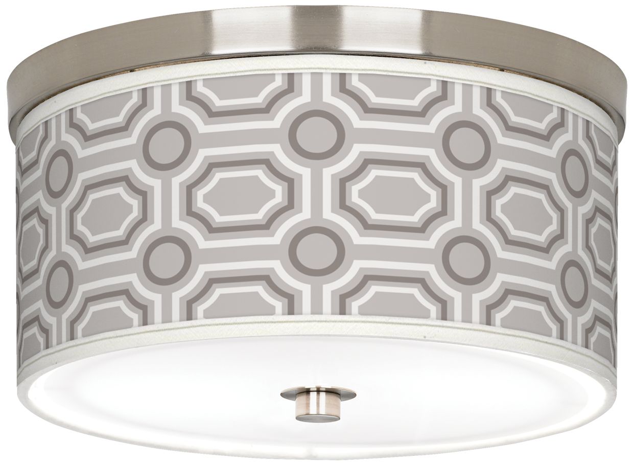 Luxe Tile Giclee Nickel 10 1/4" Wide Ceiling Light