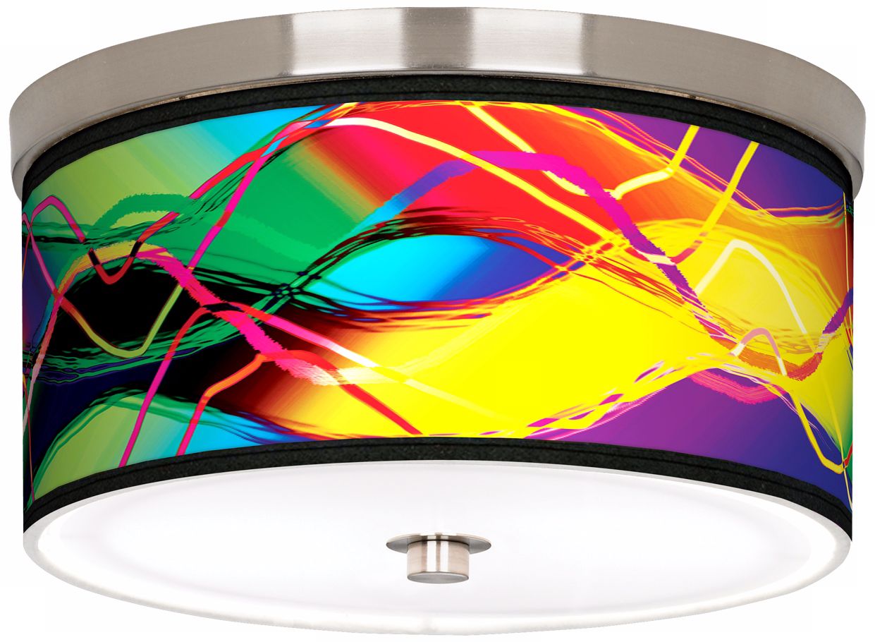 Colors in Motion Nickel 10 1/4" Wide Ceiling Light