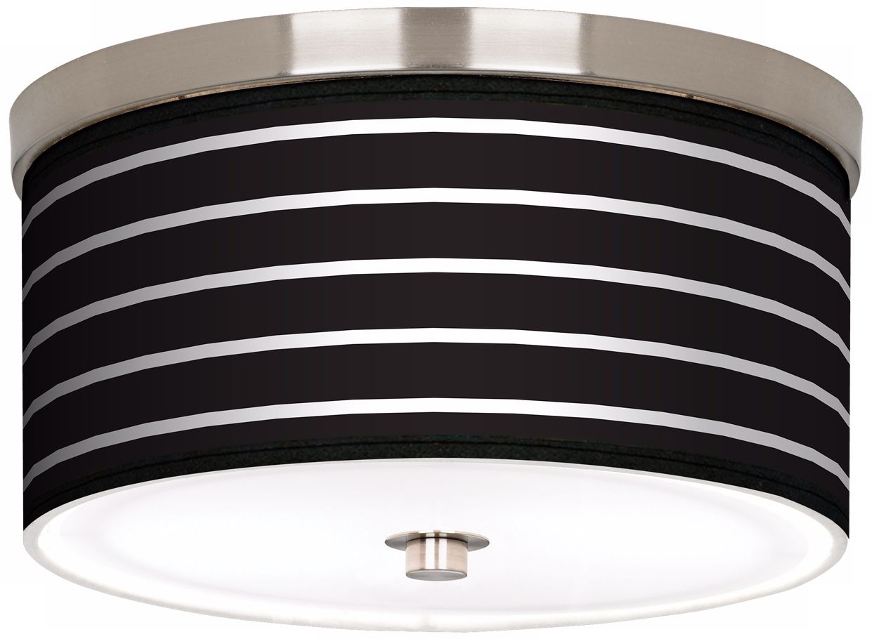 Bold Black Stripe Nickel 10 1/4" Wide Ceiling Light