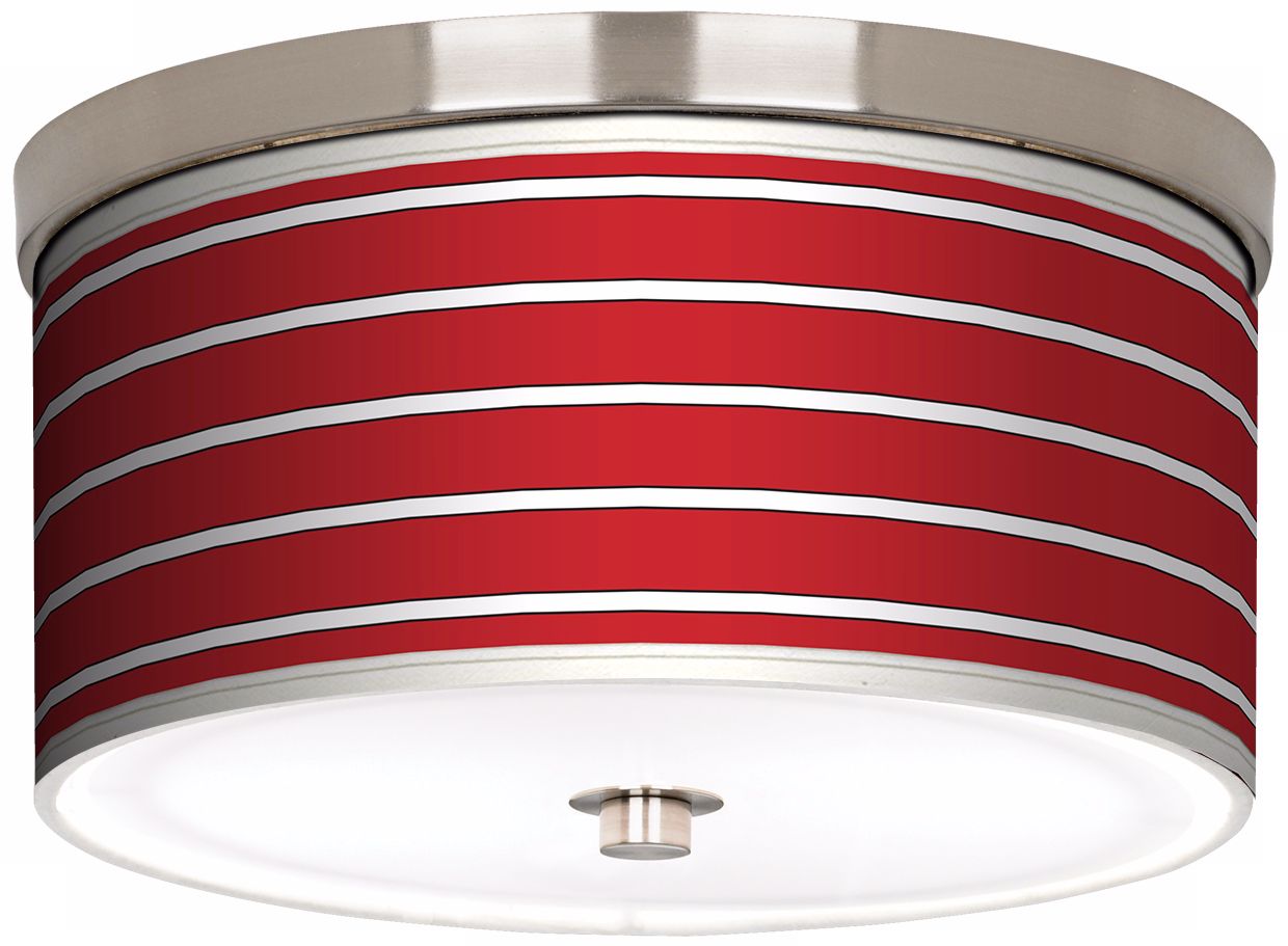 Bold Red Stripe Nickel 10 1/4" Wide Ceiling Light