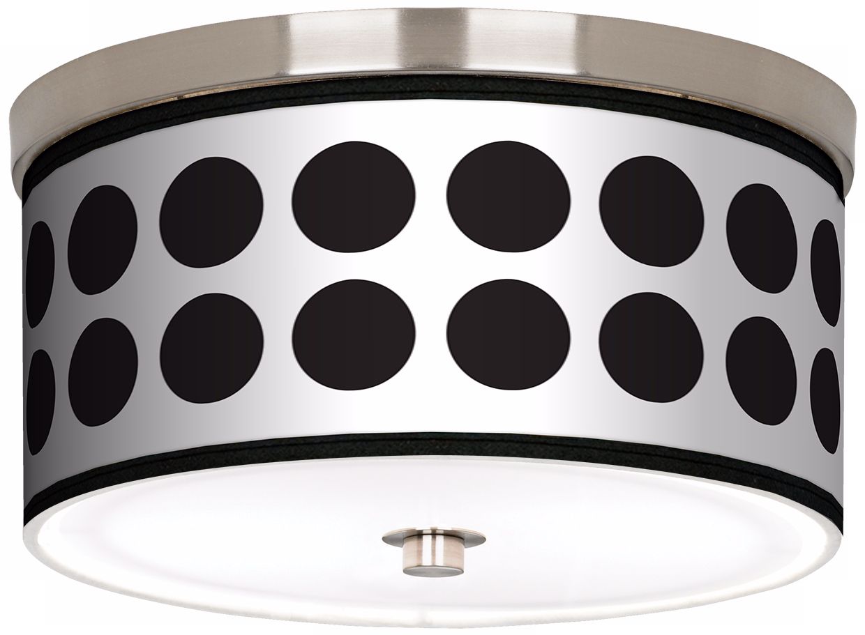 Black Orbs Nickel 10 1/4" Wide Ceiling Light