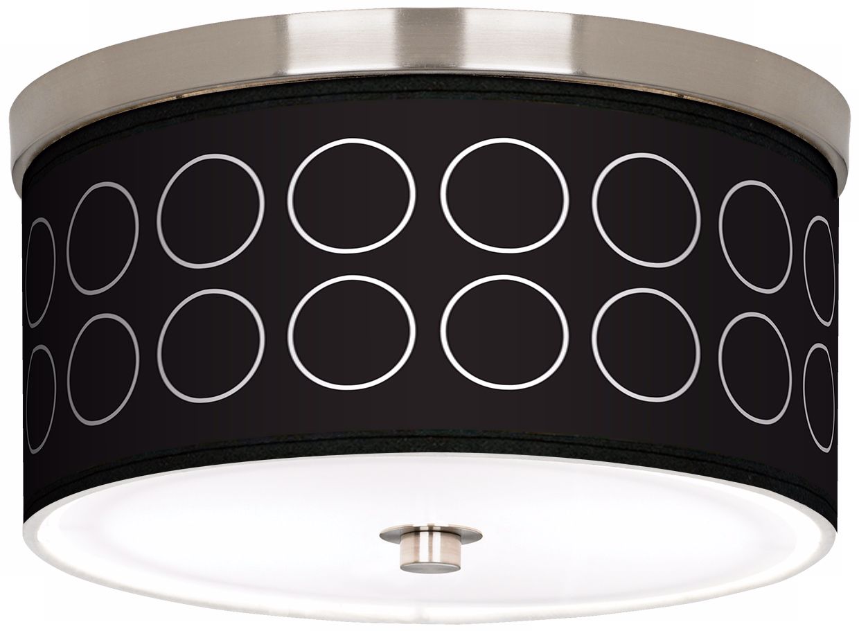 Portholes Nickel 10 1/4" Wide Ceiling Light