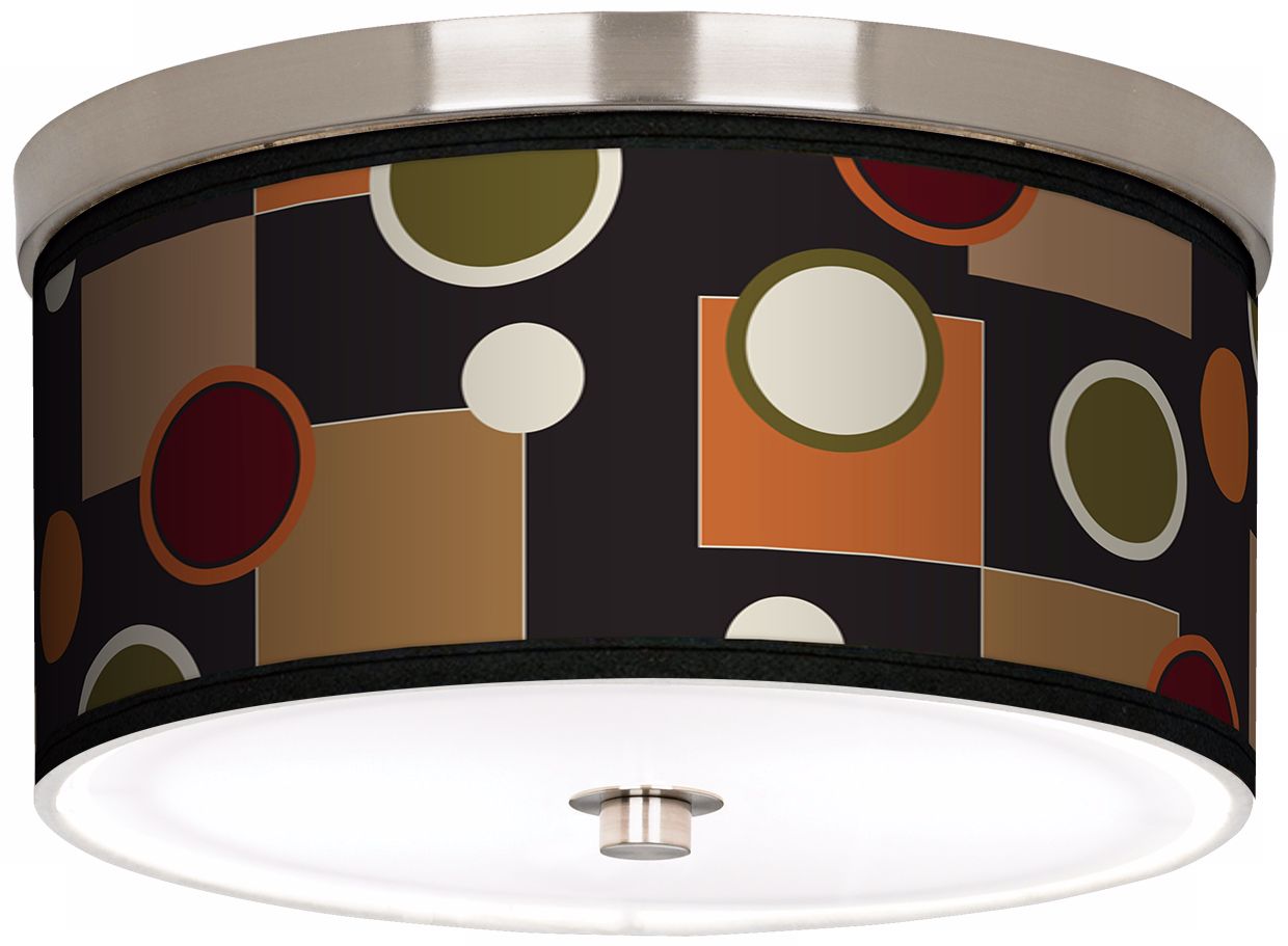 Retro Medley Nickel 10 1/4" Wide Ceiling Light
