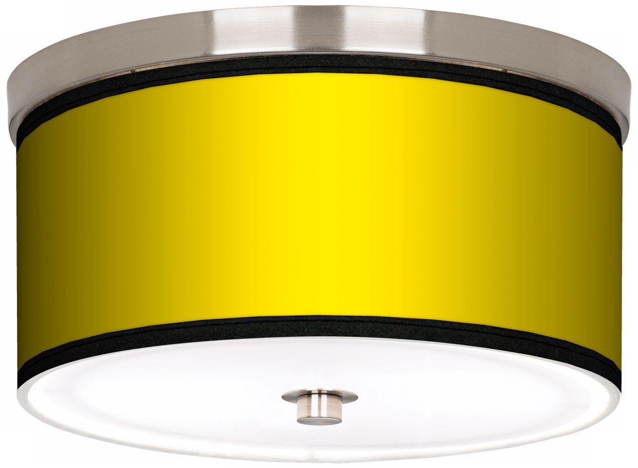 All Yellow Nickel 10 1/4" Wide Ceiling Light