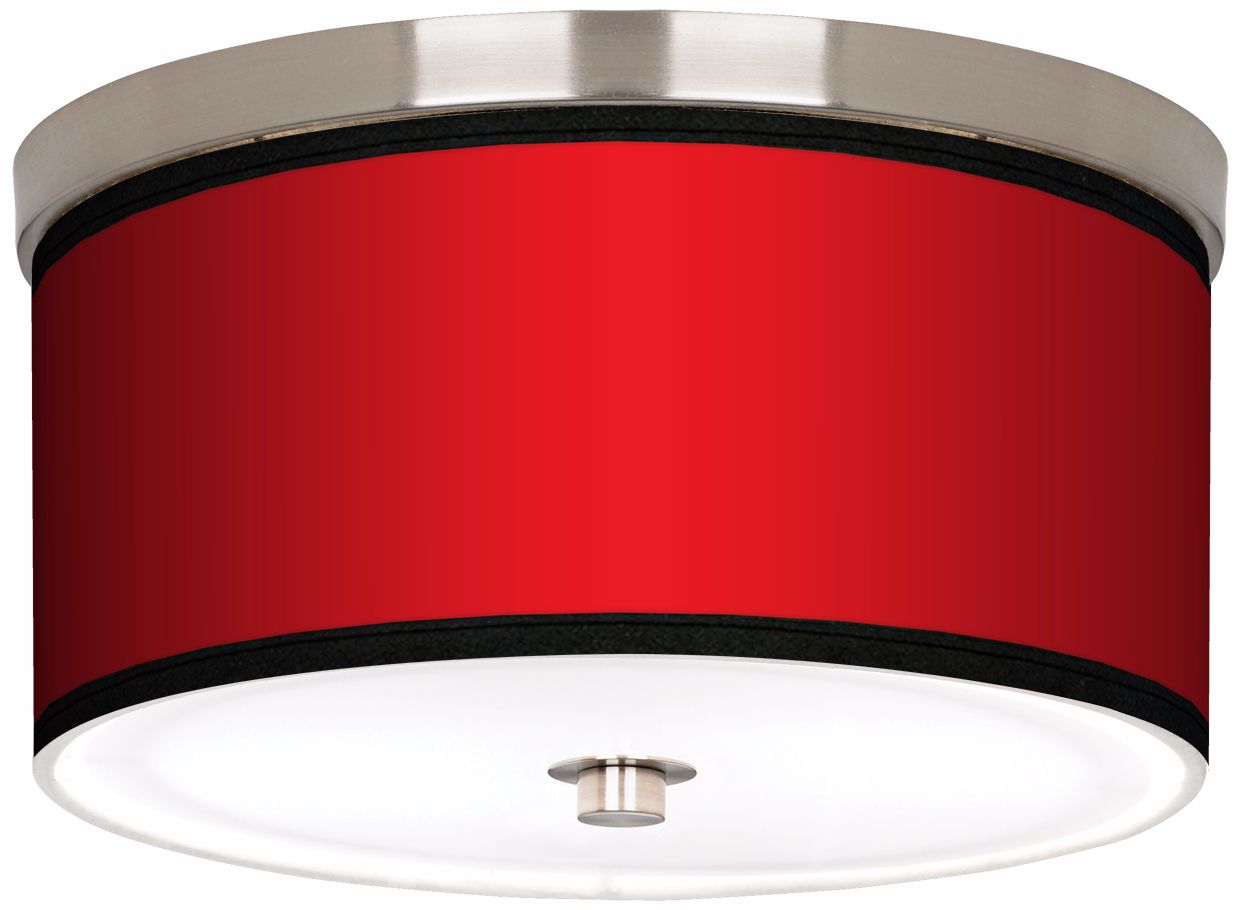 All Red Nickel 10 1/4" Wide Ceiling Light